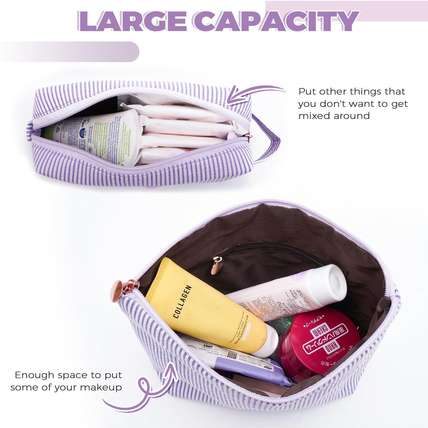 Btffitting Gifts for Teen Girls Women - Birthday Gifts for 10 11 12 13 14 15 16 17 18 Years Old Girl,Makeup Bag Cosmetic Bag,Teacher Gift Trendy Stuff Toiletry Bag - Lavender,C