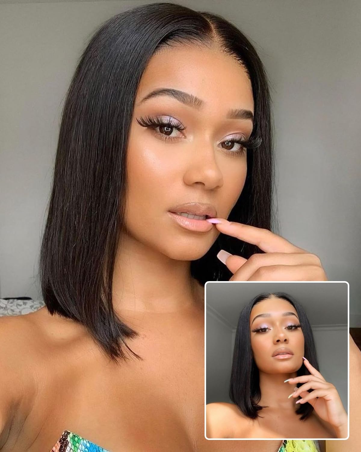 Megalook hair Bob Wig Human Hair 6x5 Glueless Wigs Human Hair Pre Cut HD Lace Closure Wig 12A Bob Wigs for Women Pre Plucked Pre Bleached Knots 12 Inch