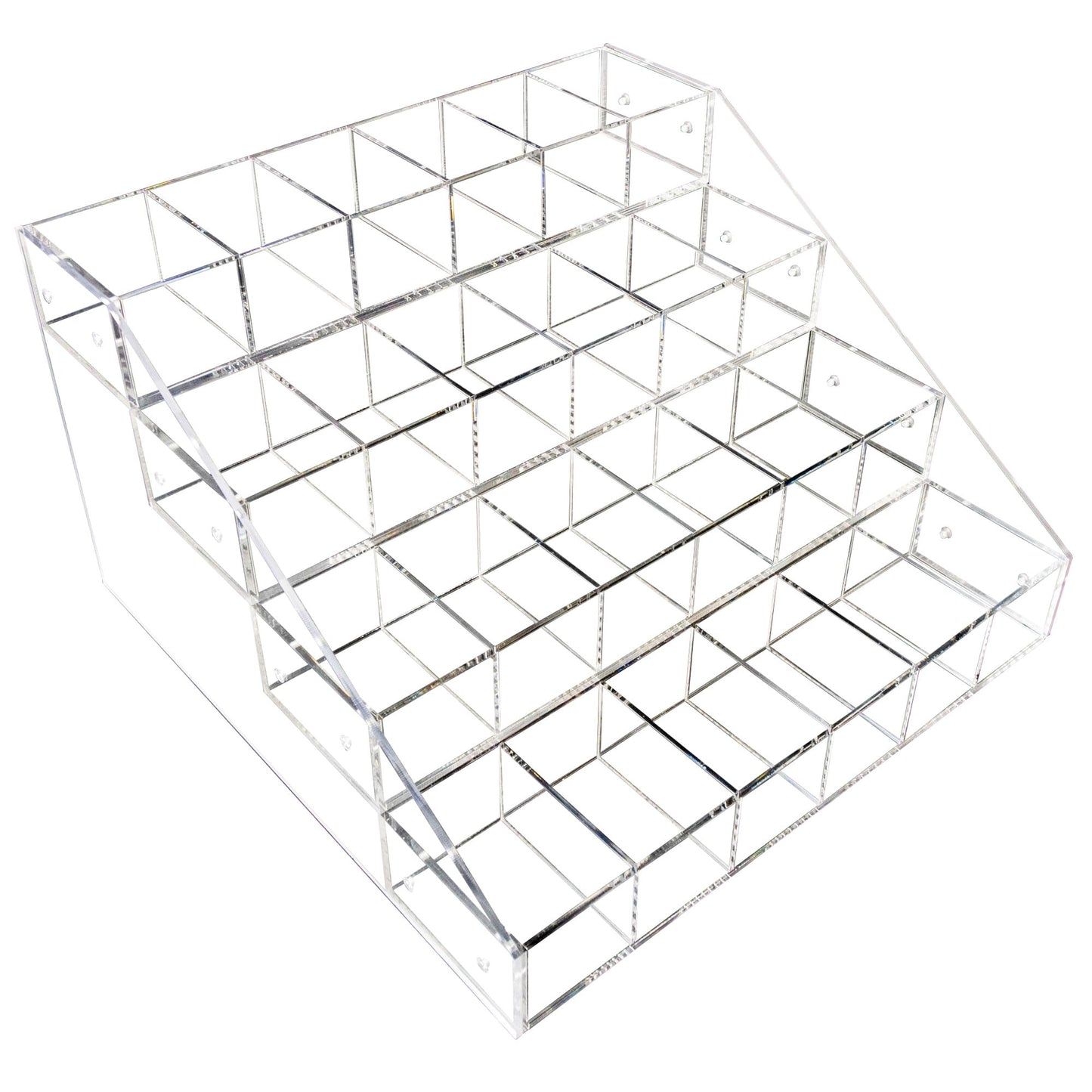 CuteBox Company Clear Acrylic 4 Tier 24 Bin Organizer (16" x 15.5" x 9.5") for Retail, Merchandise, Display, Jewelry, Repair Parts, Beads, Trinkets, Tchotchkes, Storage, Organization
