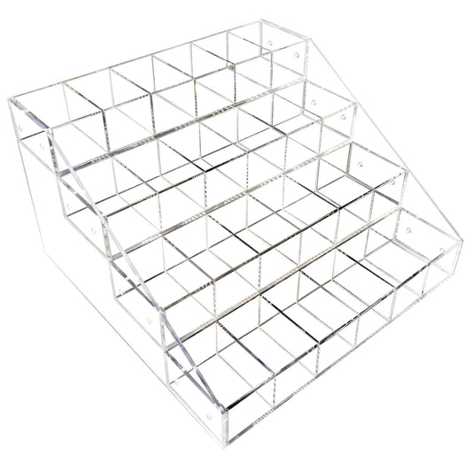 CuteBox Company Clear Acrylic 4 Tier 24 Bin Organizer (16" x 15.5" x 9.5") for Retail, Merchandise, Display, Jewelry, Repair Parts, Beads, Trinkets, Tchotchkes, Storage, Organization