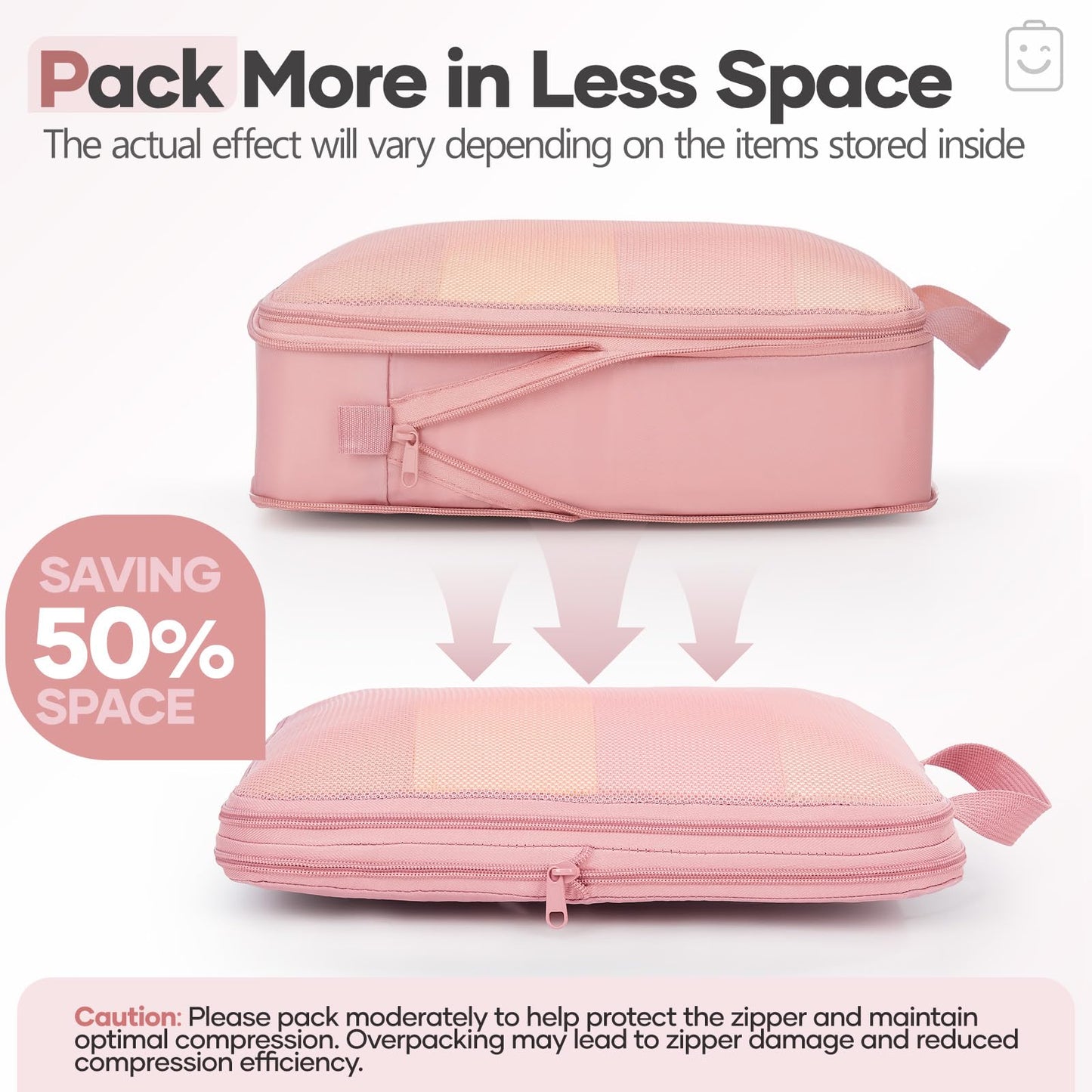 Veken 11-Pack Compression Packing Cubes for Travel Essentials,Compressible Expandable Large Luggage Suitcase Organizer Bags for Clothing,Durable Space Saver Bags with Toiletry Bags(Pink)