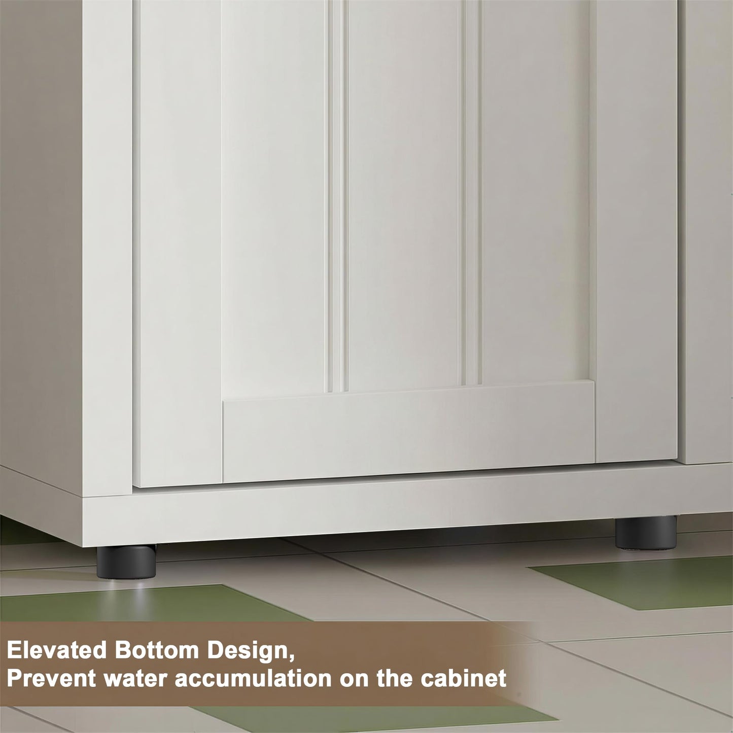ChooChoo Narrow Bathroom Storage Cabinet with Adjustable Shelves, Tall Storage Cabinet with 2 Doors and 1 Drawer, Freestanding Cupboard for Small Spaces, White