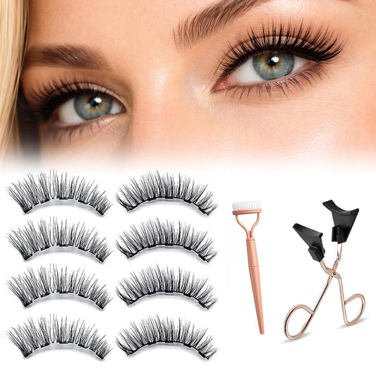 Magnetic Eyelashes, Light Weight Natural Look False Eyelashes with Applicator and Eyelash Comb, Reusable & No Glue Needed