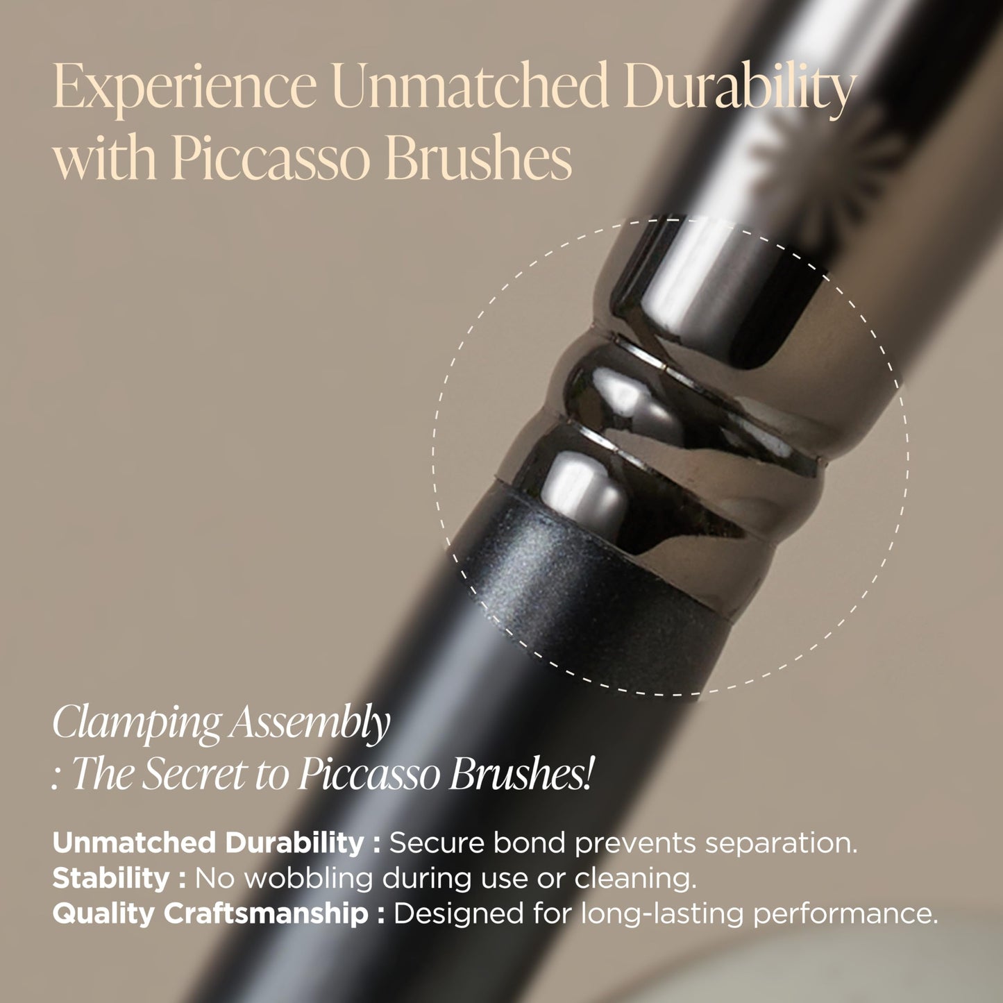 Piccasso FB11 Foundation Brush With Sponge – Professional Foundation Brush for Liquid Makeup, Flat and Soft Bristles for Seamless Application, Ideal for Liquid Foundation and Cream Face Makeup