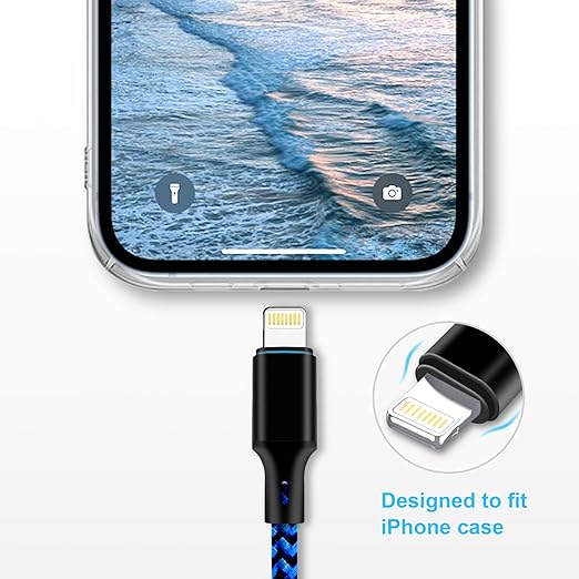 cugunu USB C to Lightning Cable 5 Pack 3/3/6/6/10FT iPhone Charger MFi Certified Power Delivery Fast Charging Cord Compatible with iPhone 14/13/12/11/XS/XR/X/8 - Black Blue