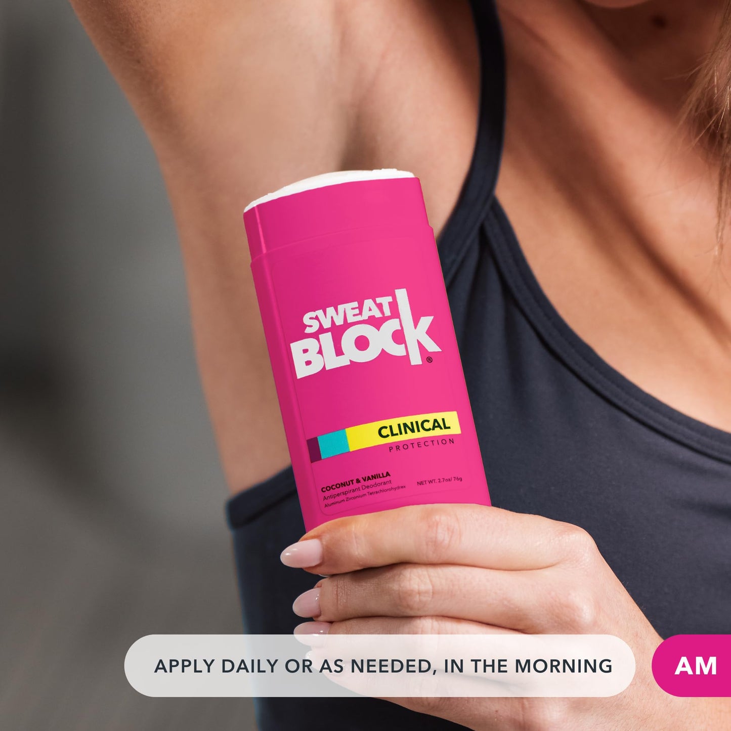 SweatBlock Maximum Strength Deodorant System for Women Hyperhidrosis Treatment for Excessive Underarm Sweat and Odor 10 Clinical Wipes Plus Coconut Vanilla Scented Deodorant Stick 2.7 oz