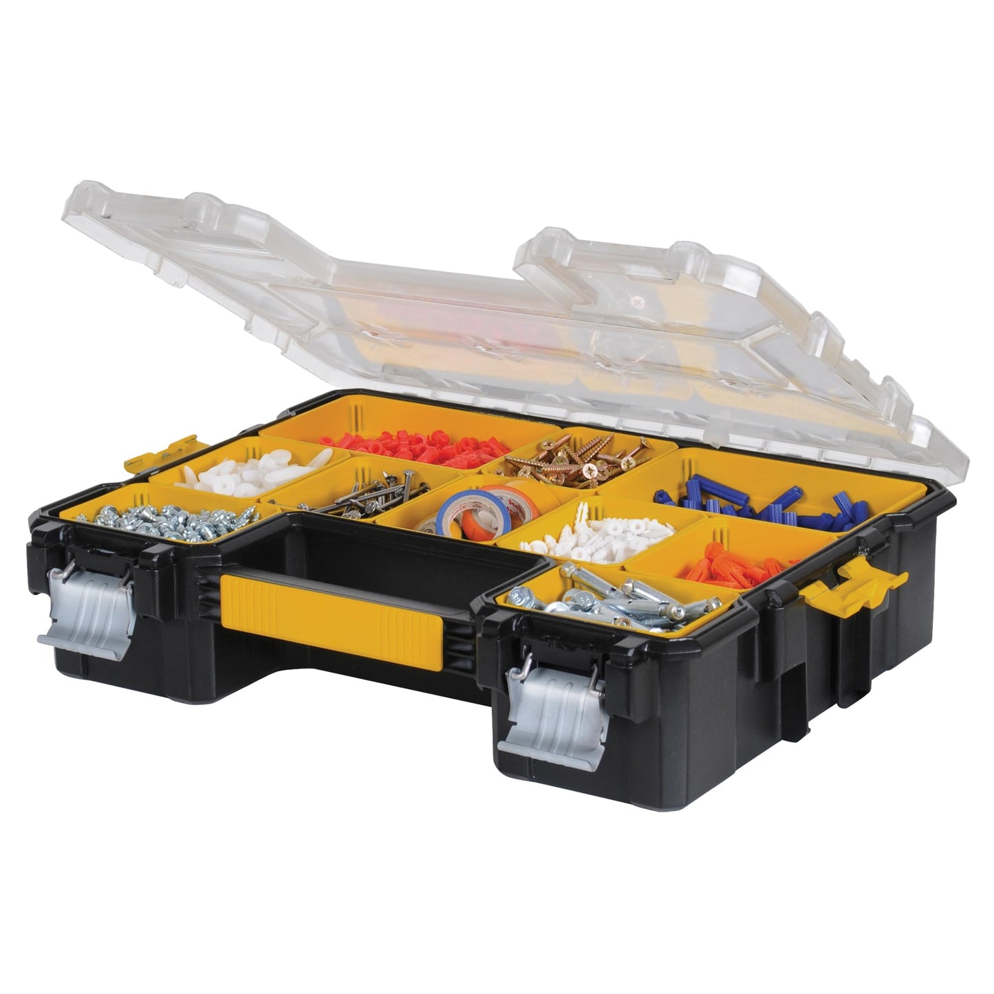 DEWALT Small Parts Organizer, Hardware Storage Box with Removable Dividers, 10-Compartment (DWST14825)