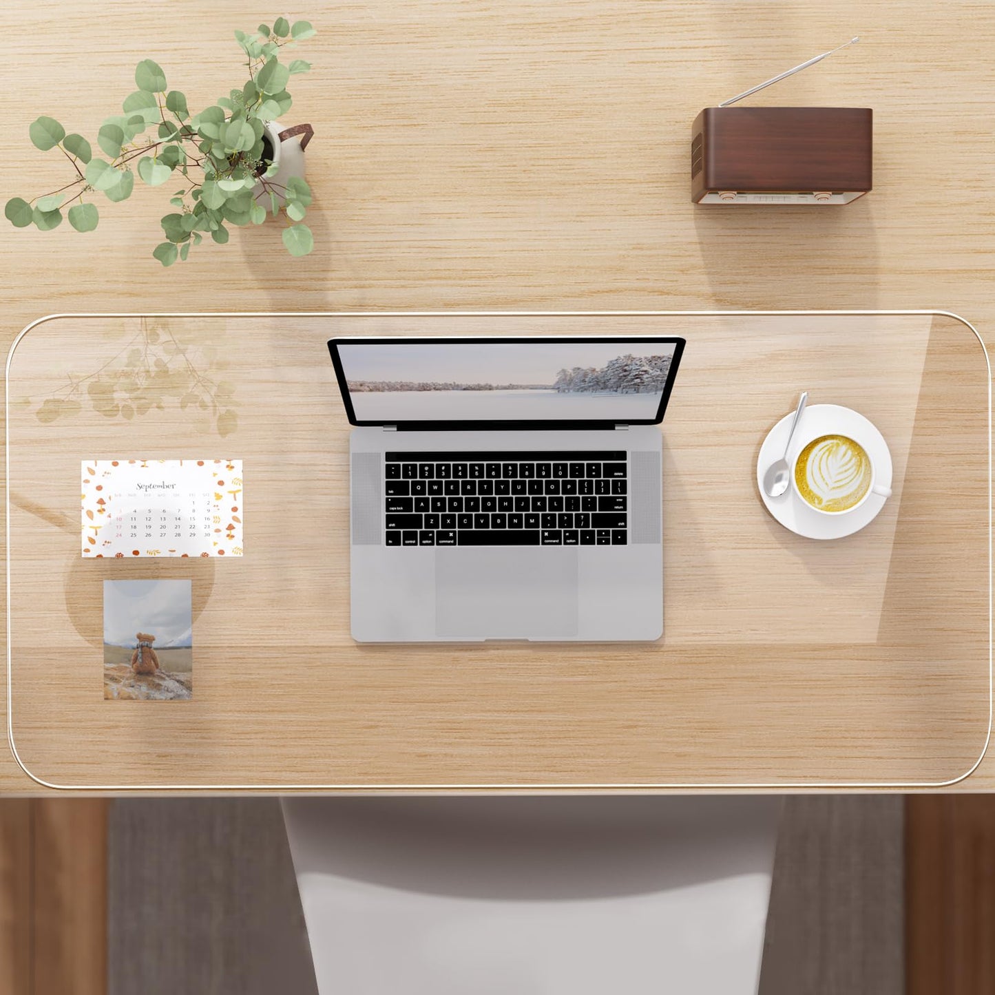 NATRKE Clear Desk Mat Pad, 35.4" X 15.7" Large Transparent Desk Protector, 1.5mm PVC Waterproof Non-Slip Writing Desk Pad Blotter for Desktop Home Office, 90 x 40 cm