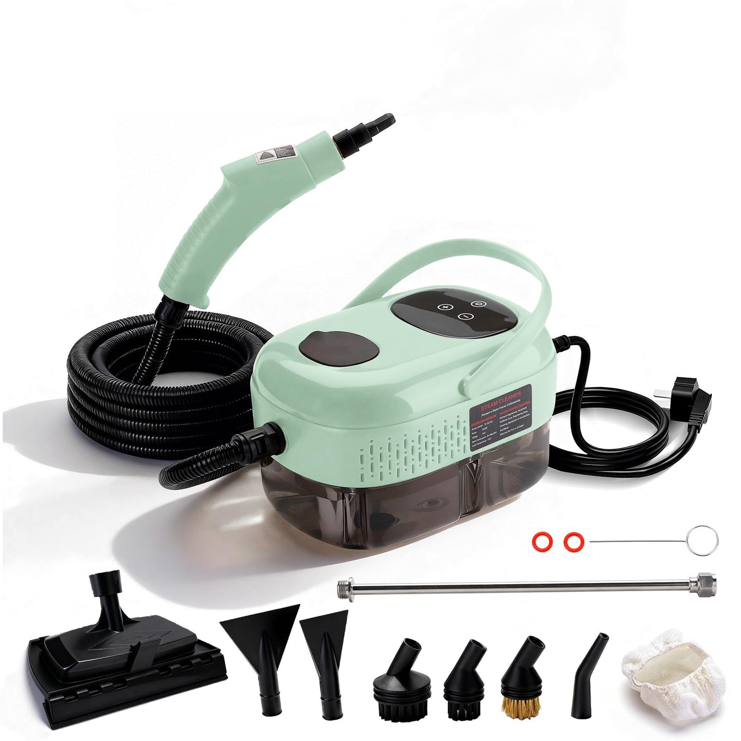 Steam Cleaner,15s Heat-Up,1.1L Tank,6-Level Adjustable Handle,2500W Steamer for Cleaning,Portable Steamer for Home with 13PCS Accessories, High-pressure steamer for Home,Car,Dirt,Grease,Grout,Couch