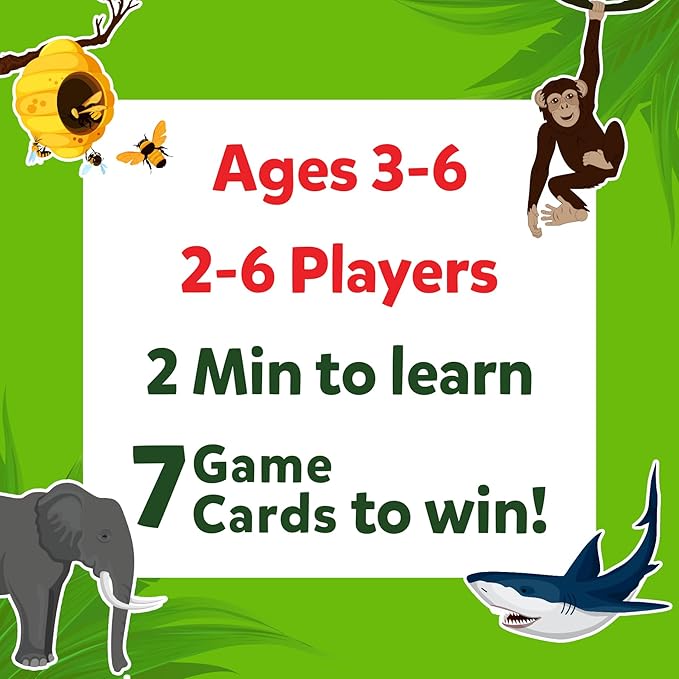 Skillmatics Guess in 10 - Animal Kingdom, Card Game, Christmas Stocking Stuffers for Preschool Kids, Girls & Boys, Fun Travel Game, Gifts for Ages 3, 4, 5, 6
