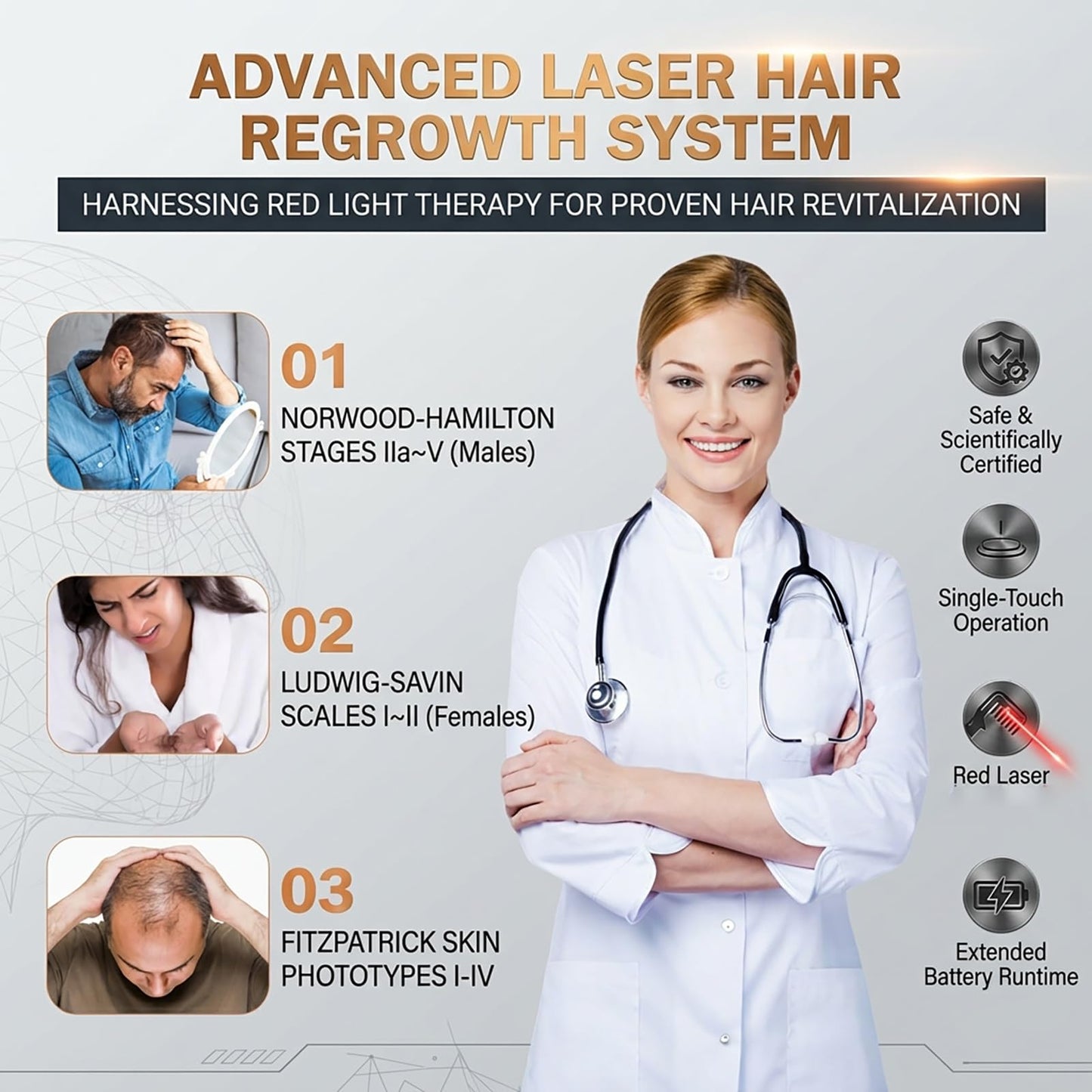 Laser Therapy Hair Growth Comb,red light therapy for hair growth (Pink1)