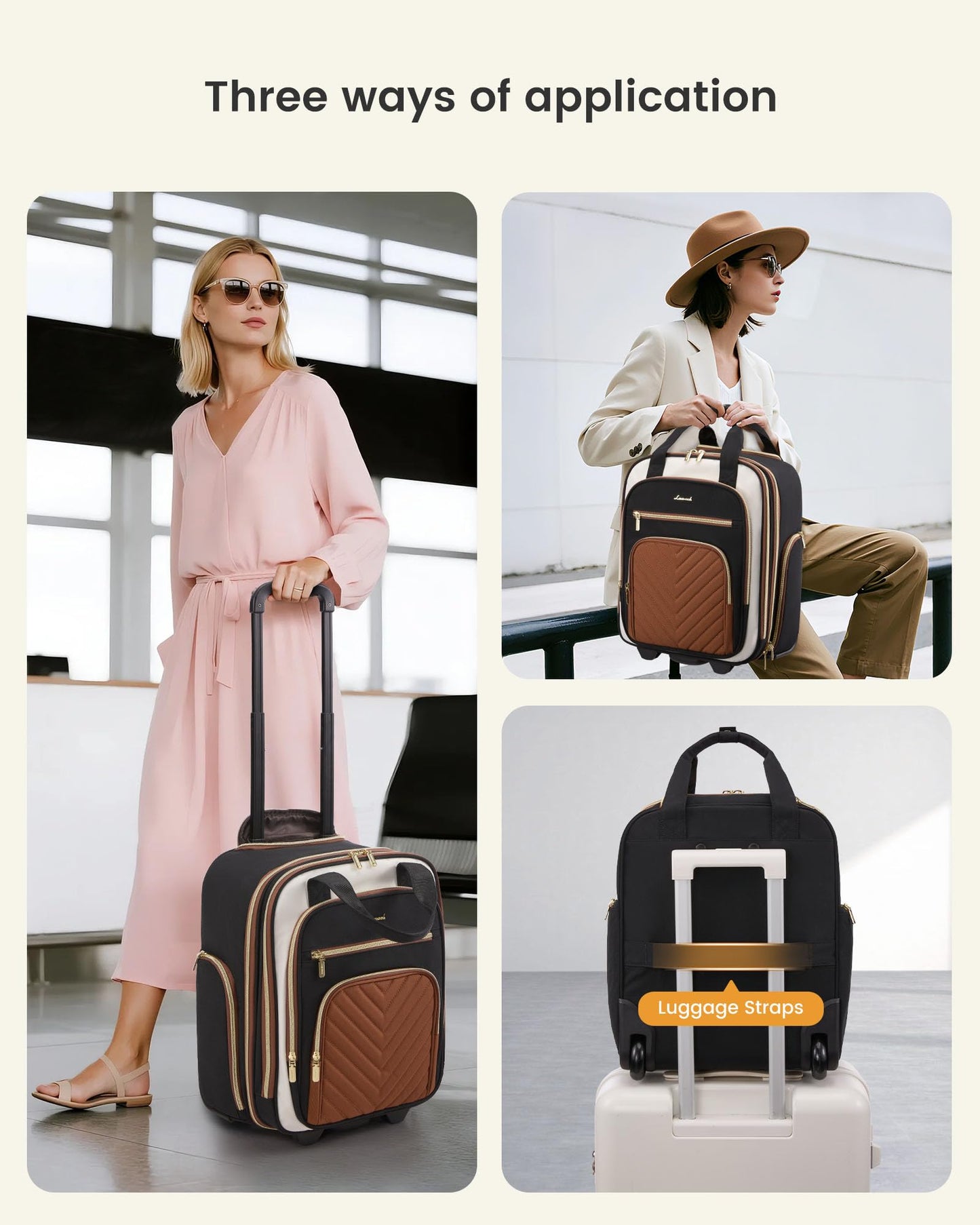 LOVEVOOK Underseat Carry On Luggage with Wheels and Giant Tumbler Holder Pocket, Soft Sided Under Seat Personal Item Suitcase for Travel, Business, Work