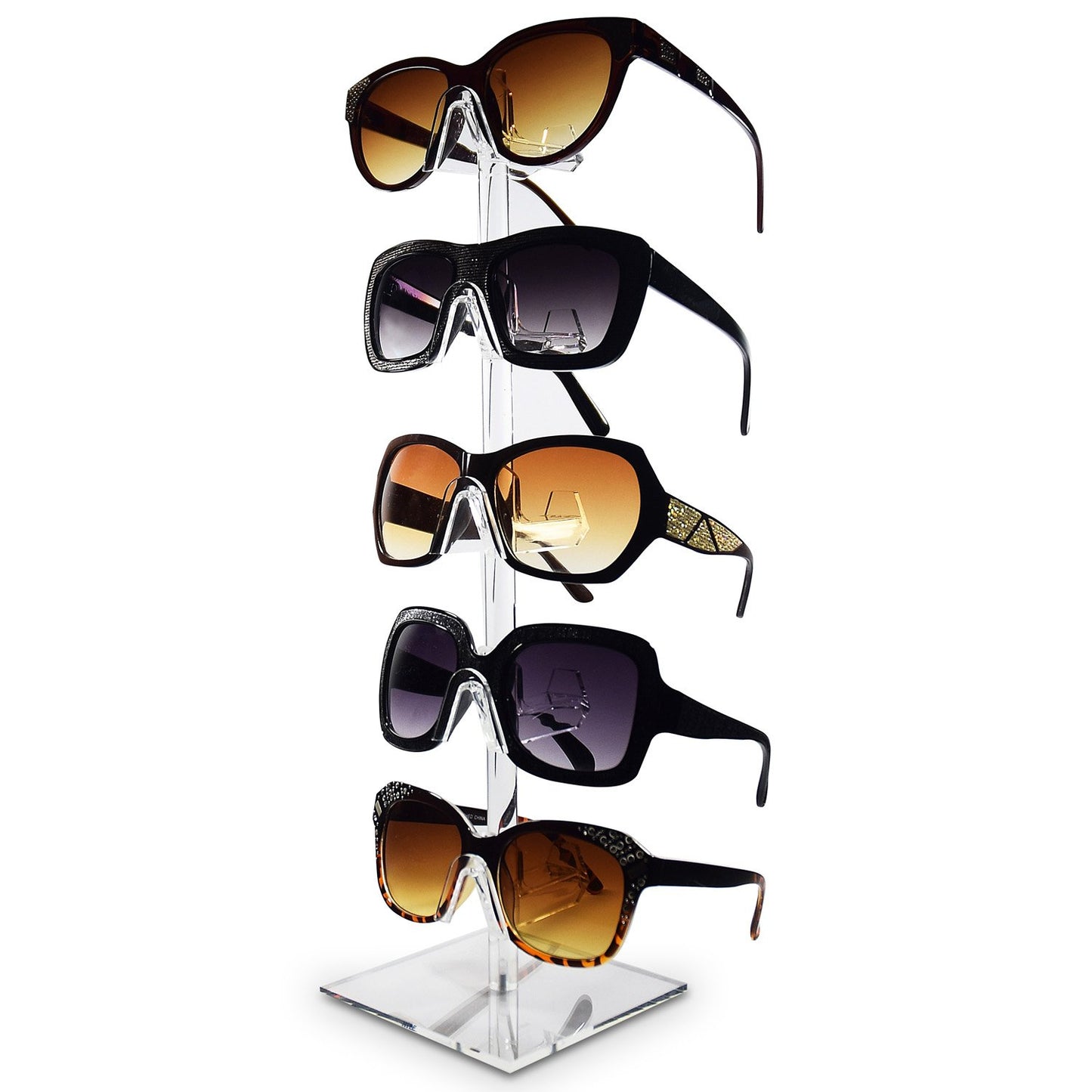 MOOCA 2 Pcs Set Premium Acrylic Sunglass Organizer, Glasses Holder, Sunglass Holder, Glasses Stand, Eye Glass Holder, 5 Frames for Each