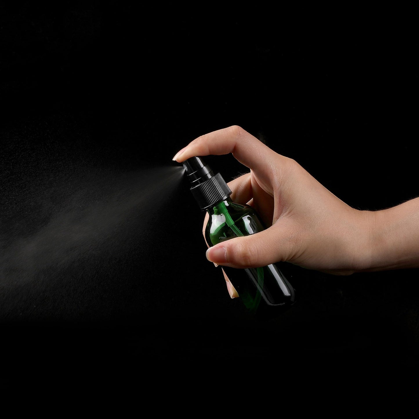 NOOEEISS Green Glass Small Spray Bottle 2 oz 24 Packs,Fine Mist Sprayer Small Clear Bottles,Refillable Containers mini spray bottles for Cleaning Solutions and Skin Care (Green 24pcs)