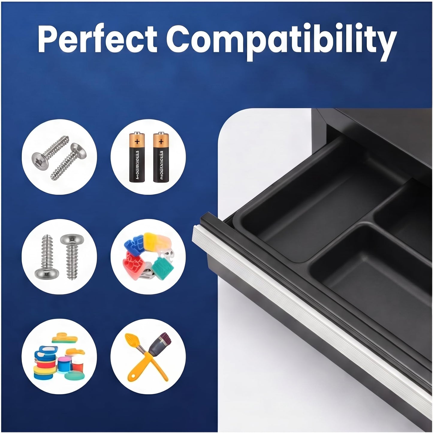 6 Pcs Tool Box Organizer Tray Divider Set for U.S. GENERAL Mini Steel Toolbox,Tool Desk Drawer Organization, Toolbox Accessories&Organizer,Storage Solution for Screws, Bits & Tiny Tools