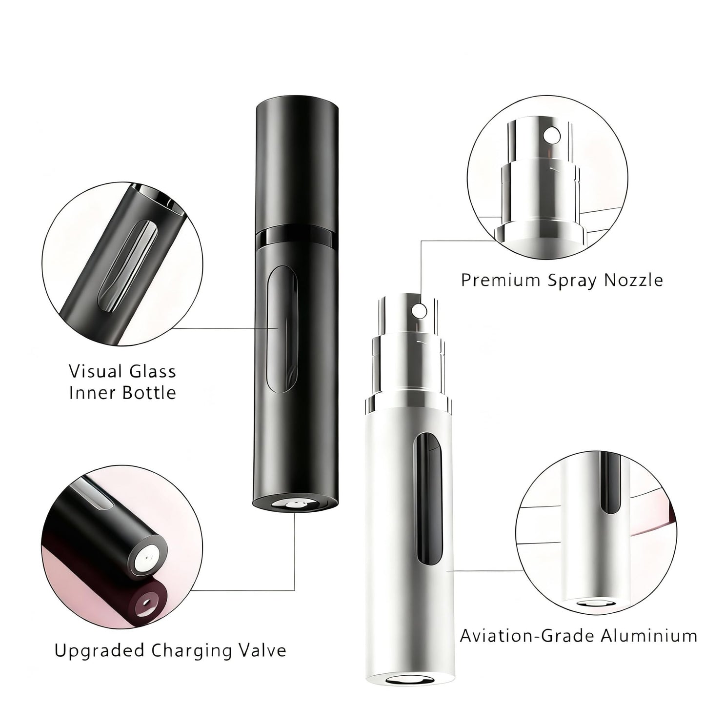 Blume's Refillable Travel Perfume Atomizer 5ml/0.17 fl oz - Pack of 3