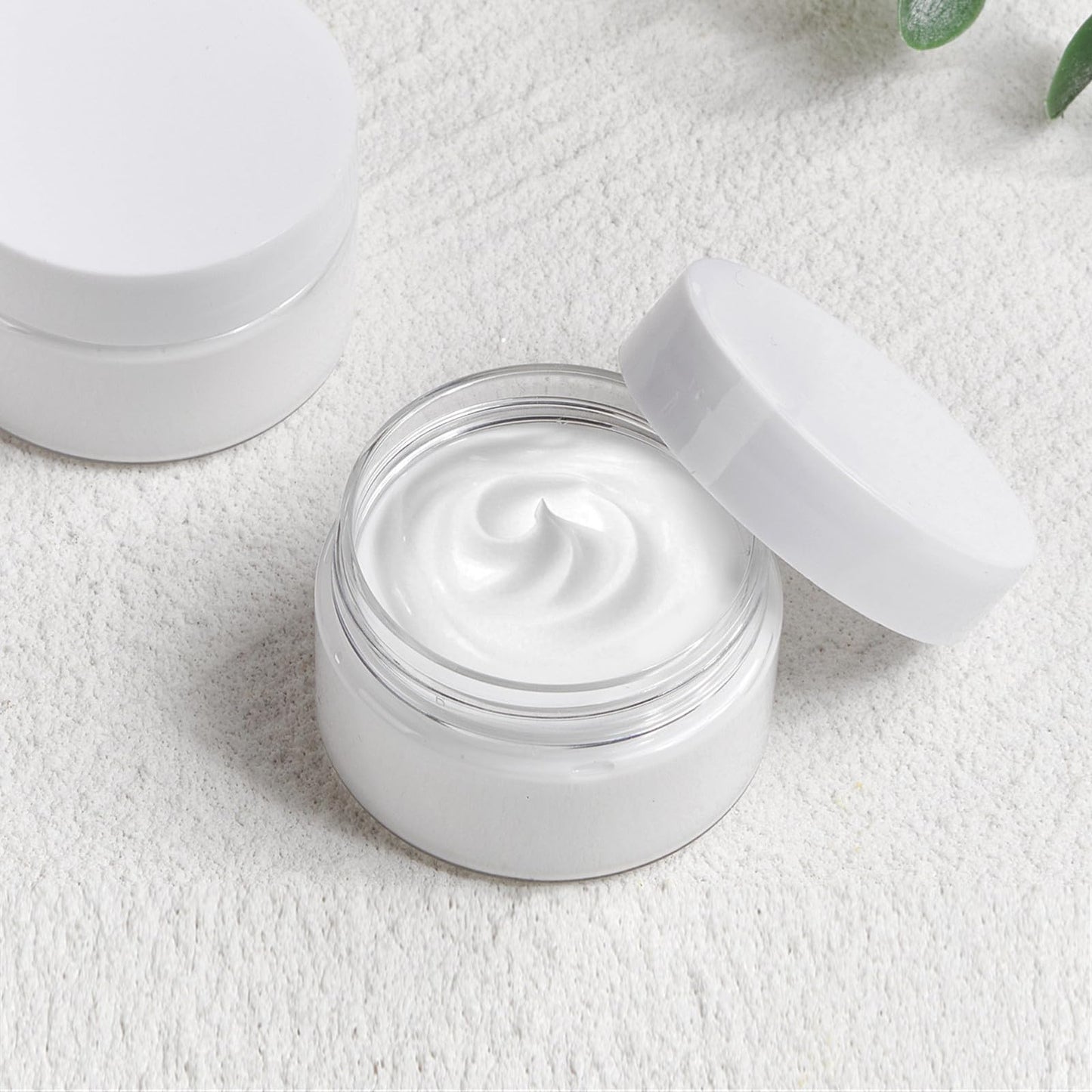 48 Pack 1 Oz Plastic Jars with White Lids, 1oz Small Plastic Containers with Lids for Cosmetic Makeup Beauty Products, Slime, Sample, Travel, BPA Free | Wide Mouth | Refillable