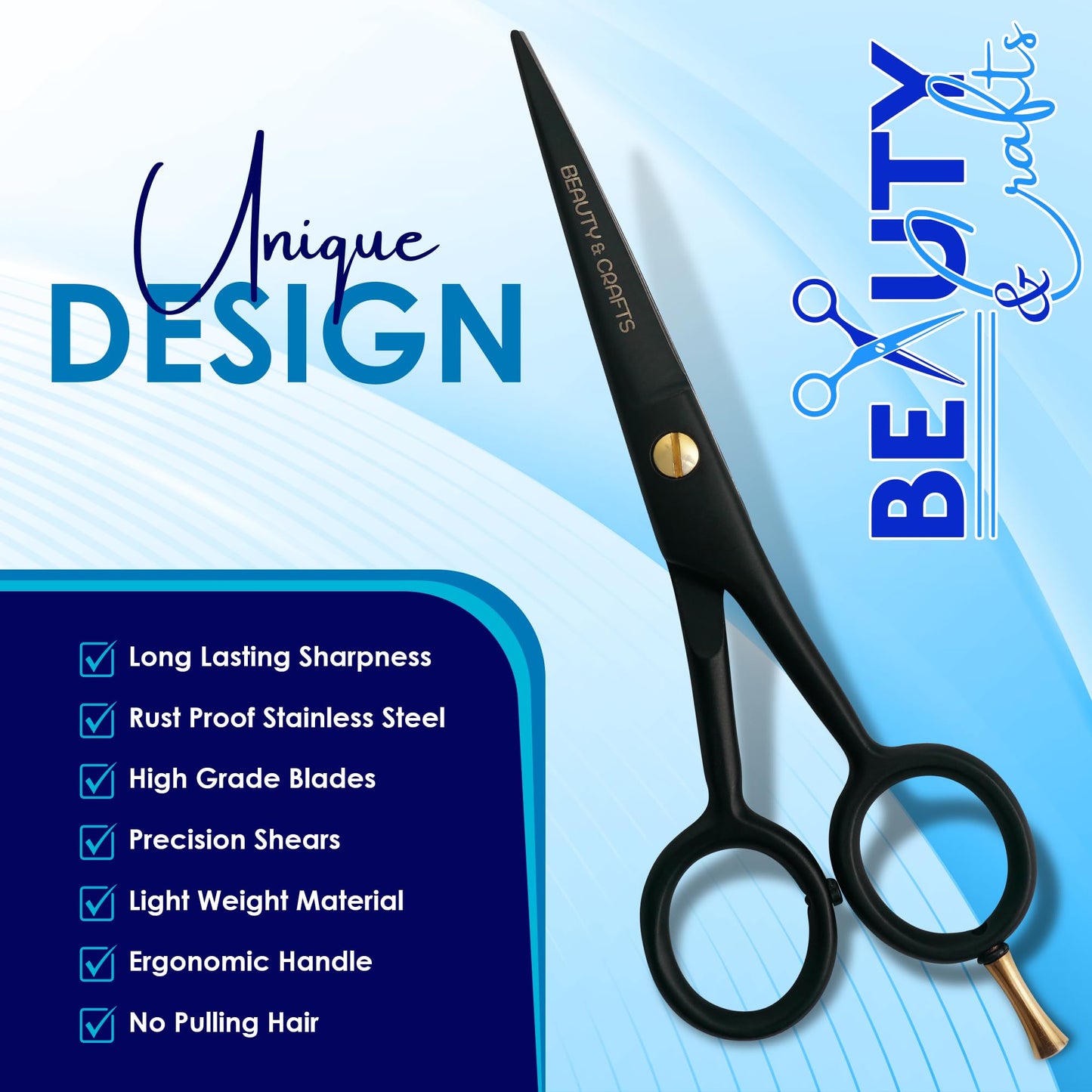 5'' Professional German Beard Scissors for Men- 2 Mustache Combs for Facial Hair with Beautiful Pouch & Tweezer - Mustache Scissors for Men Grooming, Cutting, Styling-Mustache Trimmer