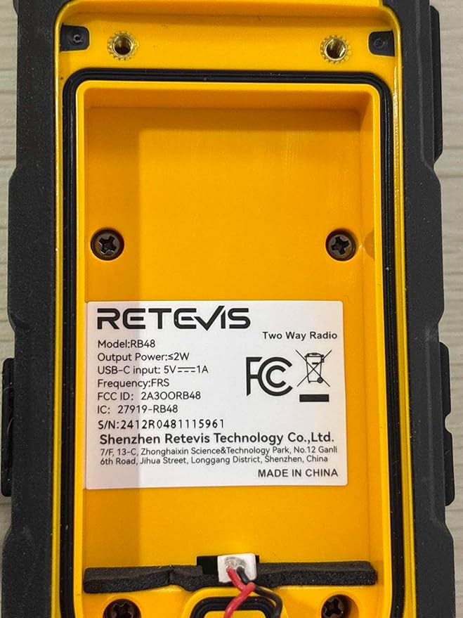 Retevis RB48 Heavy Duty Walkie Talkies with Earpiece, Support VOX, MIL-STD 810H,IP67 Waterproof Walkie Talkies Rechargeable, USB-C, 2000mAh, Dual PTT, Business 2 Way Radios(6 Pack)