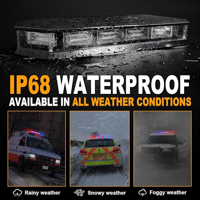 ASPL 16.5 Inch Roof Top Beacon Emergency Strobe Light with Controller 56 LED Magnetic Warning Caution lights bar Traffic Hazard Plow Light for Trucks Vehicles Construction Snowplow (Red/Blue)