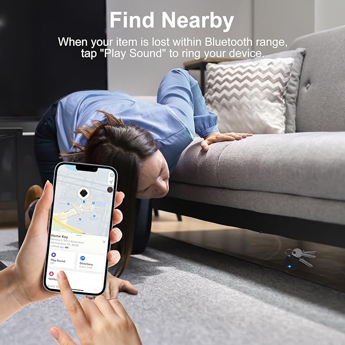 Air Tags-2 Pack Tracker Tag, Work with Apple Find My (iOS Only), Replaceable Battery, Item Finder for Keys, Backpack, Suitcase, Wallet, Luggage, Black&White