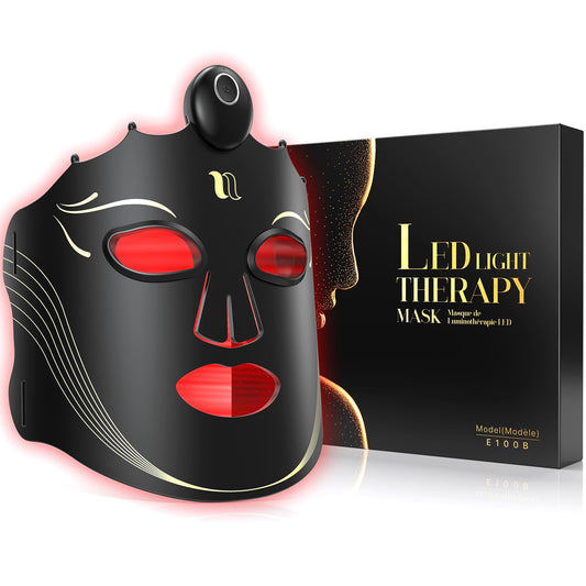 Red Light Therapy Mask for Face with 7 Modes, Wireless LED Face Mask Light Therapy with 850nm Infrared, 660nm Red, 460nm Blue Light, Lightweight Design for At Home, Travel Skincare Gifts