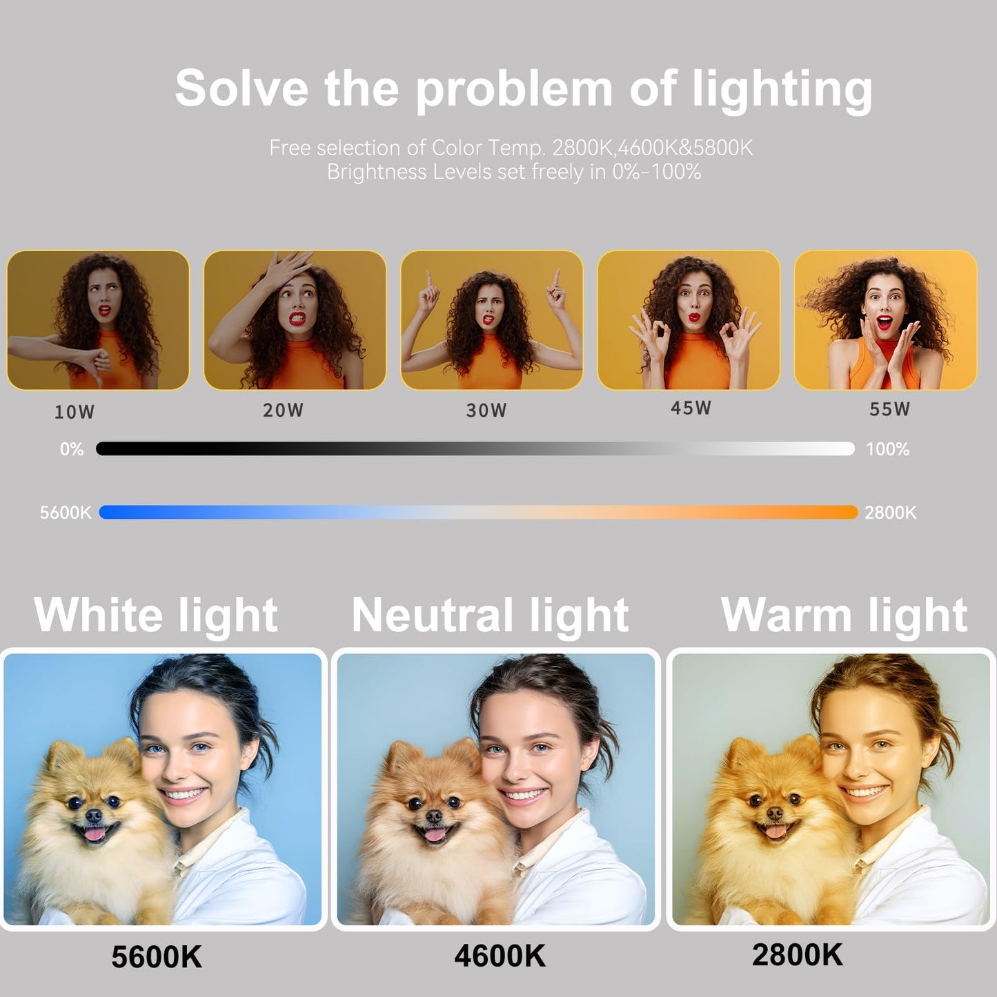Bzyltrux 55W18 45cm Ring Light Kit [New Version] 6700K Dimmable LEDRinglightTripod Stand Dual Phone Holder for iPhone Selfie Makeup LashTattoo Studio Lighting Painting,Photo Video Recording (White)