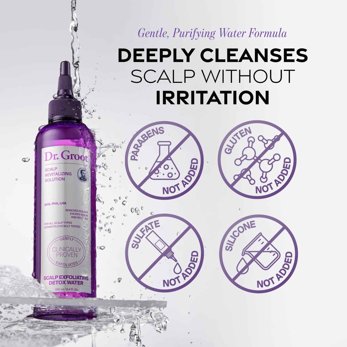 Dr. Groot Scalp Exfoliating Detox Water for Hair Loss, Korean Hair Care, AHA to remove Sebum, Purify Scalp, Menthol Refreshing, Scalp Revitalizing Solution