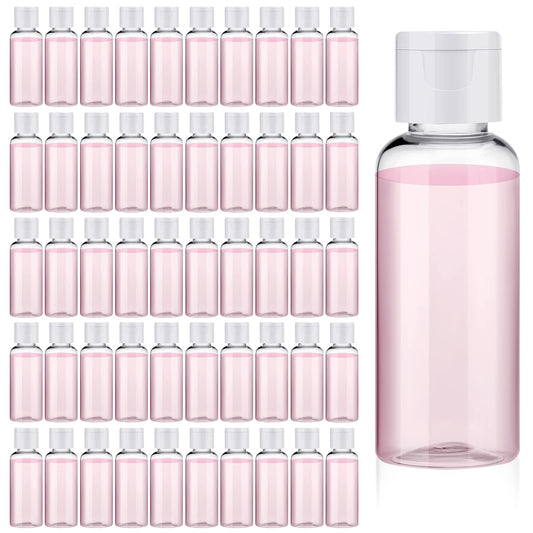 Tessco for you 200 Pack 1.7 oz Travel Bottles for Toiletries, Refillable Clear Plastic Travel Size Containers with Flip Cap, Leakproof Empty Bottles for Shampoo, Lotion, Conditioner, Soap, Liquids