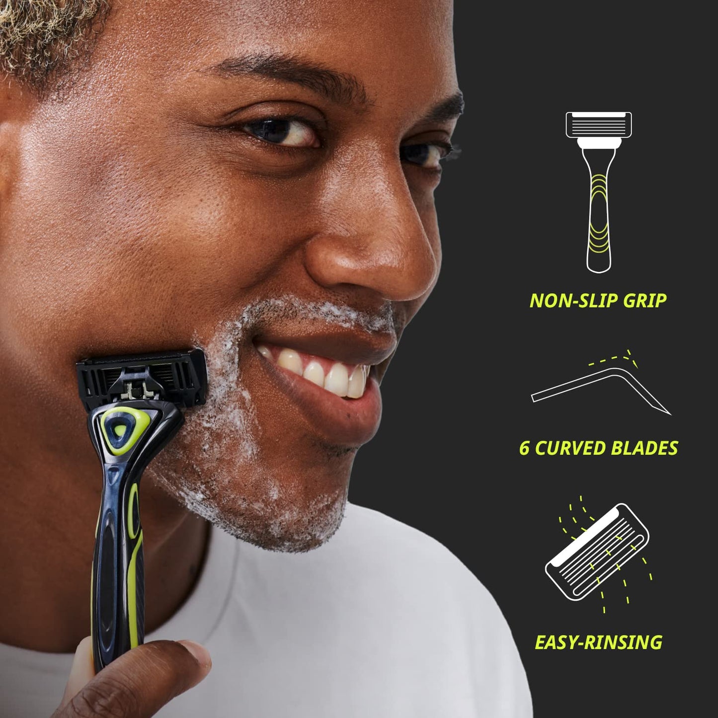 DORCO Pace 6 Sport - Six Blade Razor System with Trimmer and Pivoting Head (2 Replacement Handles Only (No Blades))