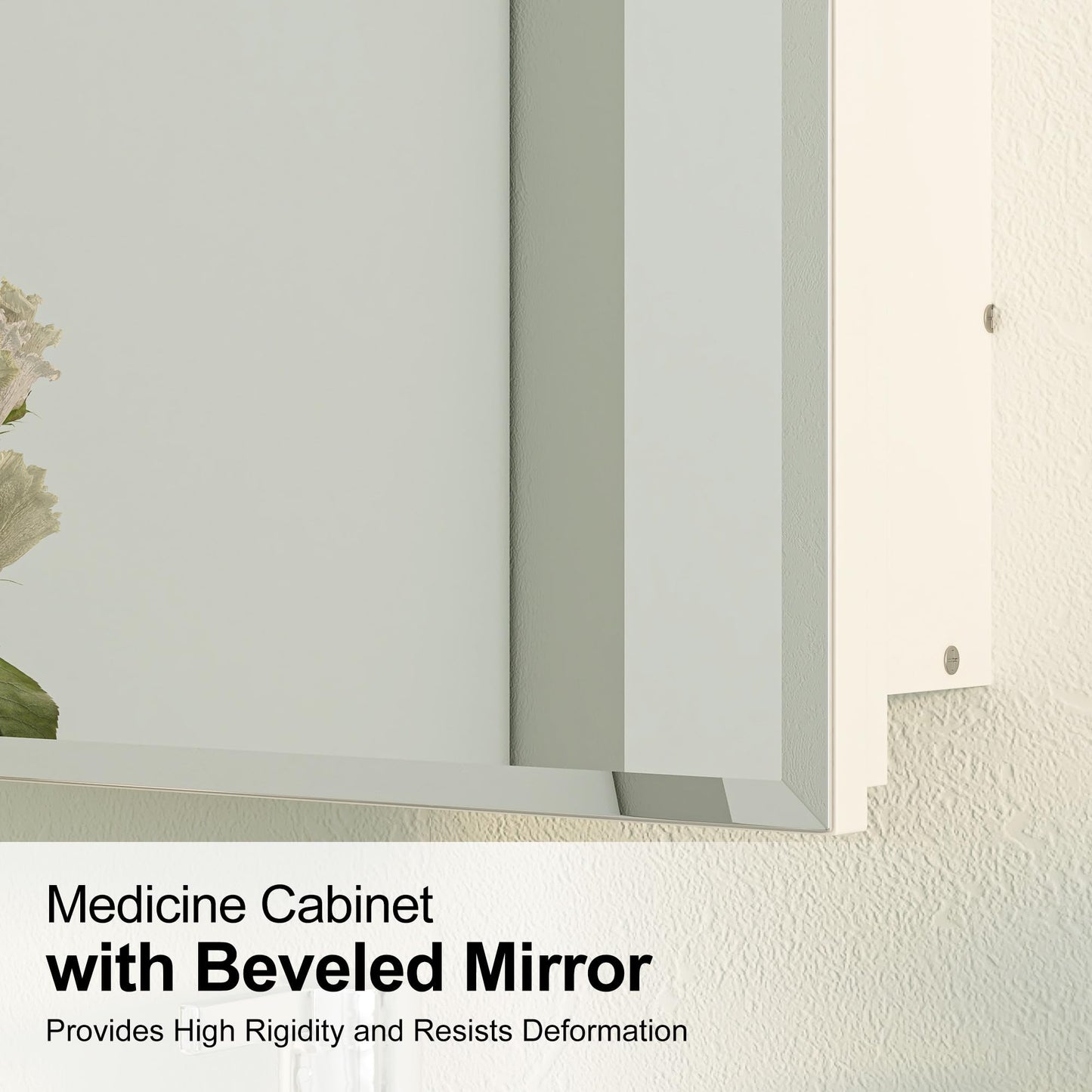 Mepplzian Beveled Edge Arched Recessed Medicine Cabinet with Mirror,Frameless Arched Mirror Medicine Cabinet for Bathroom,Mirrored Cabinets for Bathroom Wall Cabinet with 3 Glass Shelves,16x31
