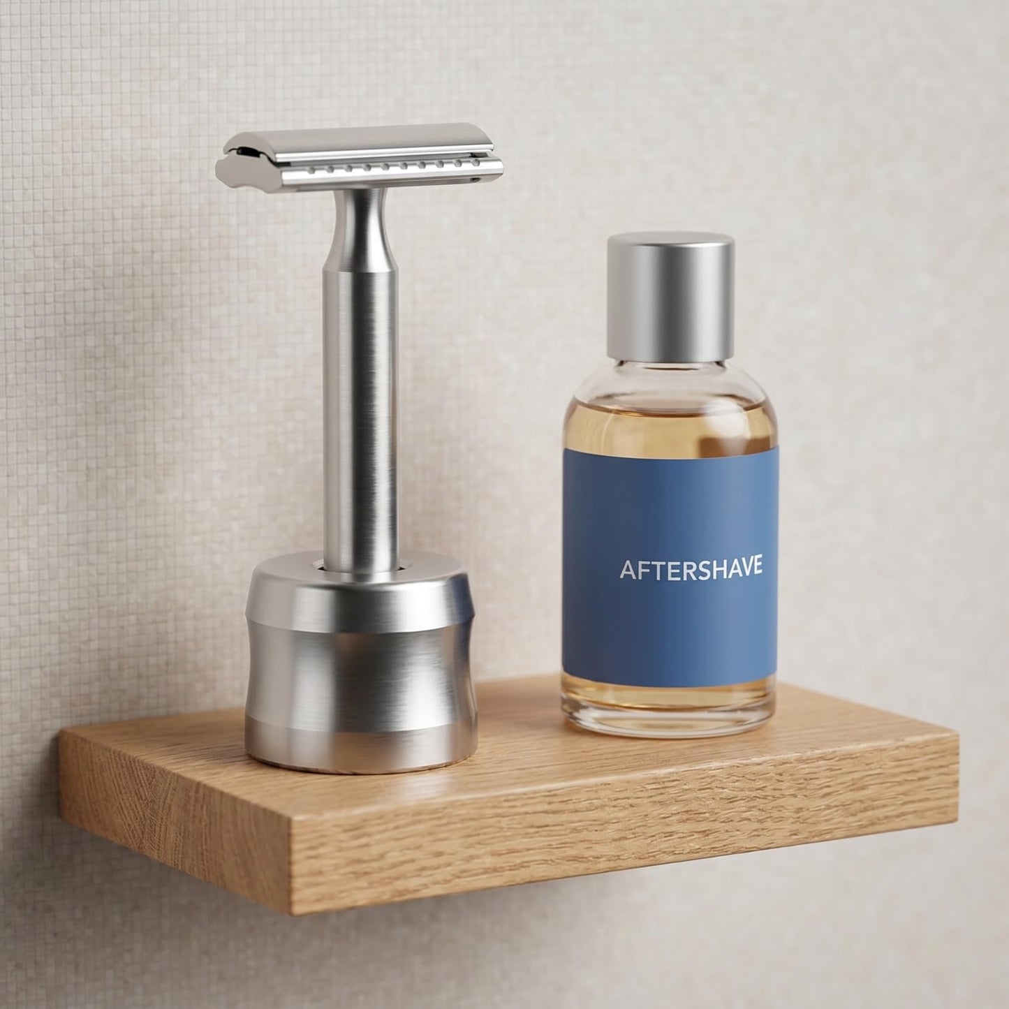 HONMEET Men's Safety Razor Stand Harrys Razor Holder Aluminum Alloy Base Shaver Organizer