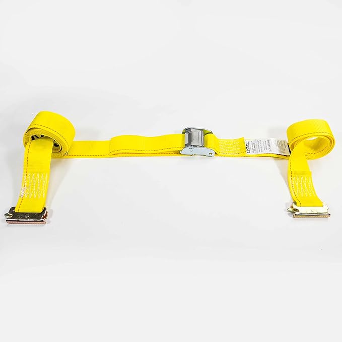 US Cargo Control E-Track Cam Buckle Straps (10-Pack), 2 Inch x 12 Foot E Track Straps with Cam Buckle and Spring E-Fittings, 2,500 LBS Break Strength, Easy-to-Use Tiedowns in Vans and Trailers