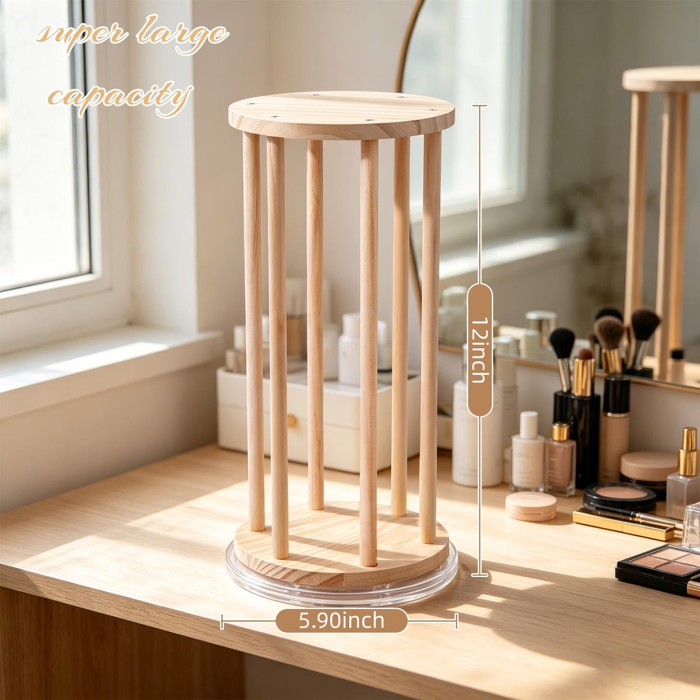 SNOWSTAR Claw Clip Organizer Holder,Vertical 360-Degree Rotating Hair Clip Holder and Storage,Hair Clip Organizer Display Stand for Women and Girls