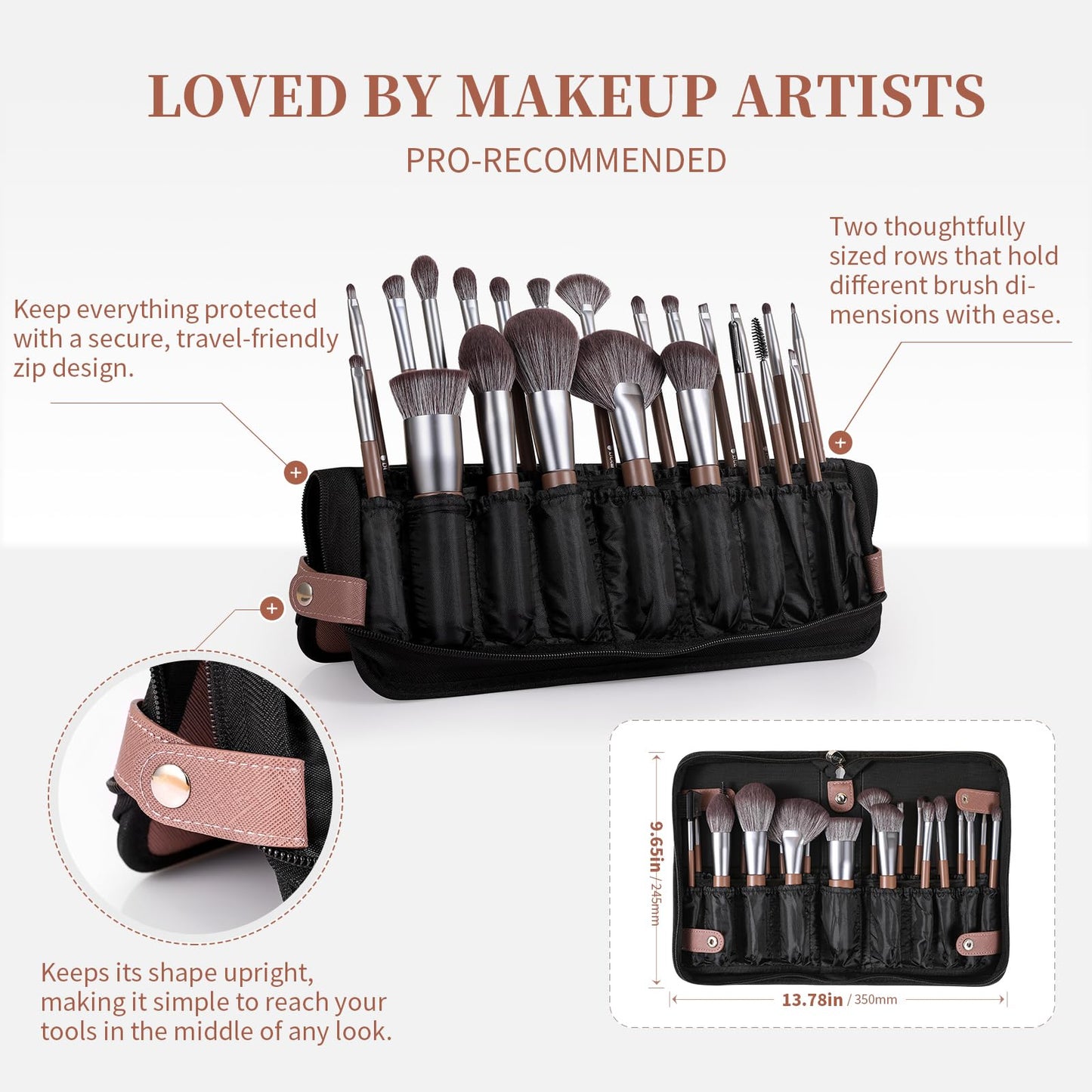 DUcare 22Pcs Makeup Brush Set PRO Makeup Brushes Professional with Bag Premium Synthetic Kabuki Foundation Blending Brush Face Powder Blush Concealers Eye Shadows