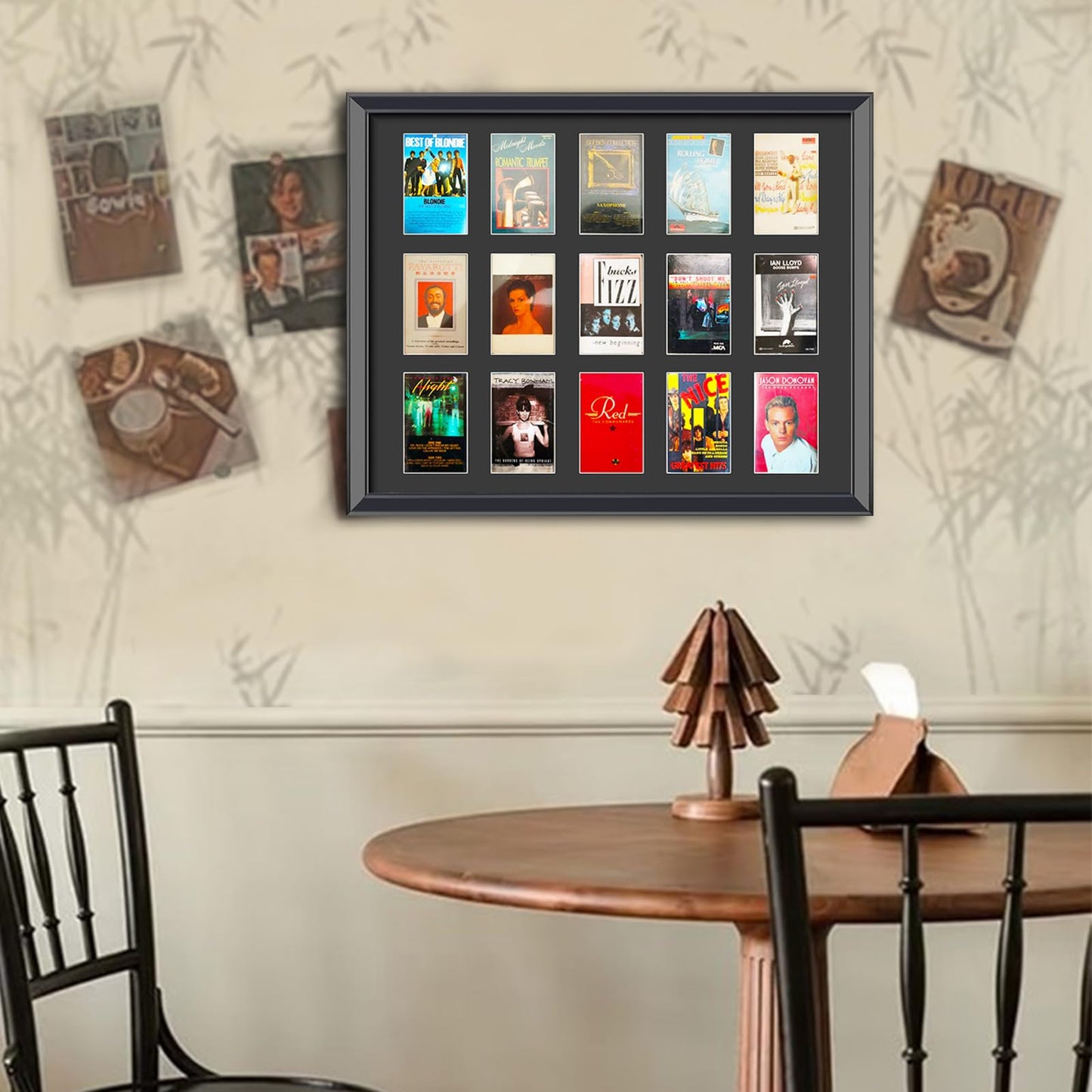 Cassette Tape Storage Shadow Box Display Stand,Cassette Tape Display Frame,Cassette Tape And case Display Frame,15 Cassette Rack Display cabinet,Music Tape Storage Display Rack,Audio Storage Solution.