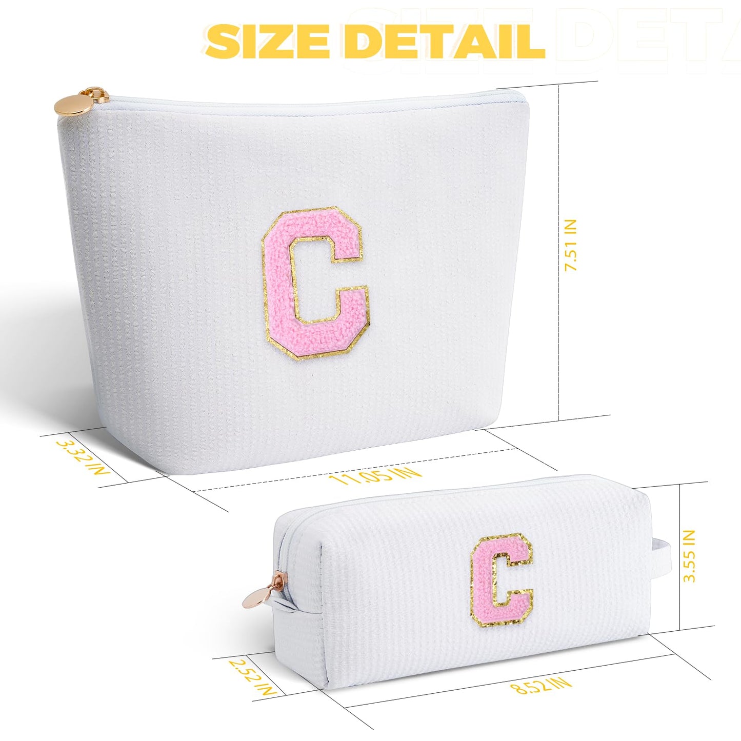 Btffitting Gifts for Teen Girls Women - Birthday Gifts for 10 11 12 13 14 15 16 17 18 Years Old Girl,Makeup Bag Cosmetic Bag,Teacher Gift Trendy Stuff Toiletry Bag - White,C