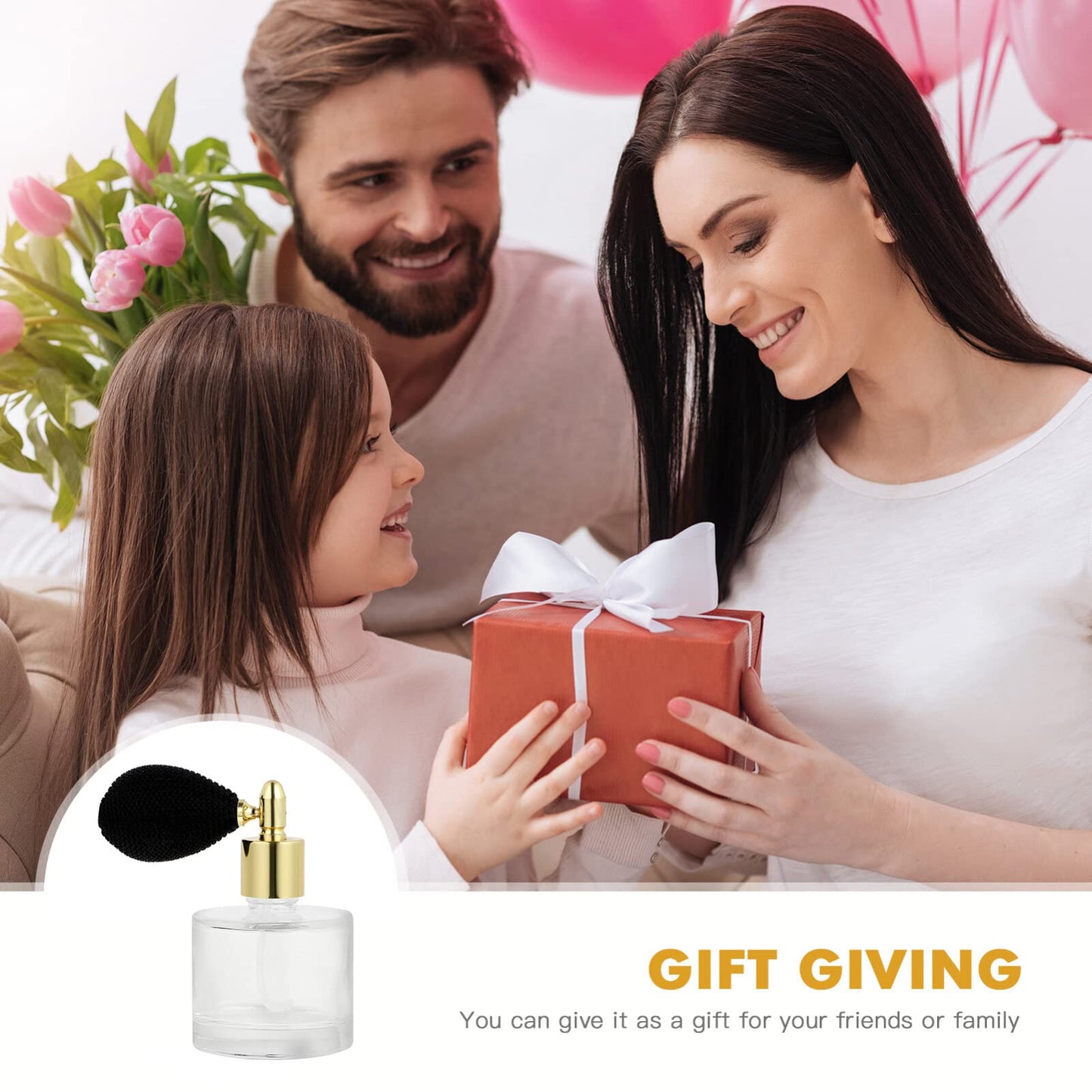 HEALLILY Refillable Retro Perfume Bottle 3.54In Glass Fine Mist Spray Dispenser Portable Travel Atomizer Leak-Proof Container for Women