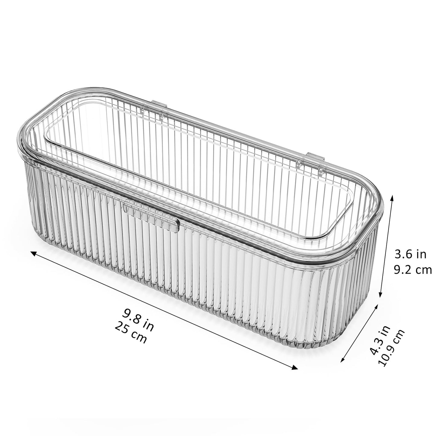 JessLab Makeup Brush Holder Organizer, Clear Makeup Sponges Organizer,Cosmetic Storage Case with Lid Display Case for Vanity, 1 Compartment (3 Pack)