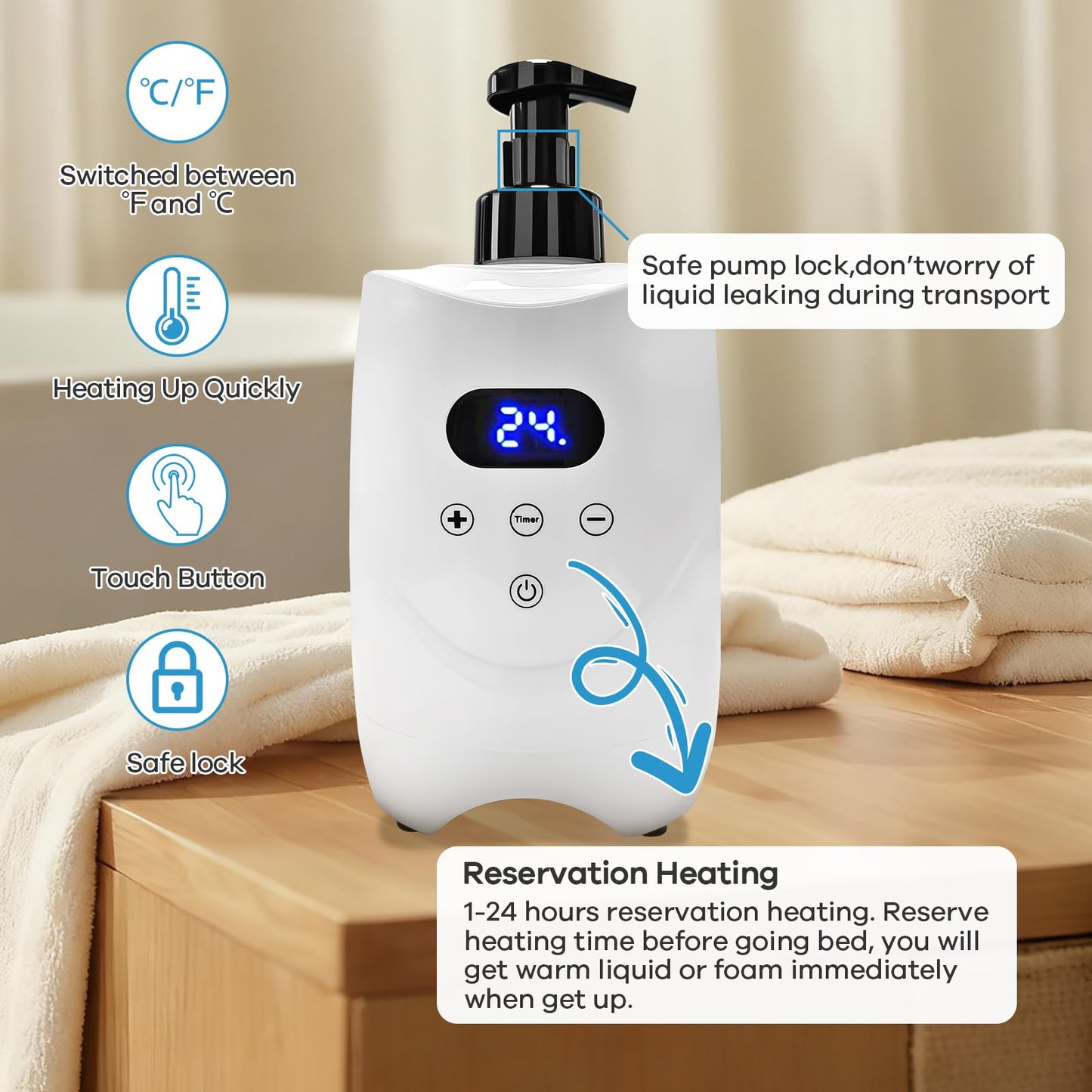 BACTIBLAST Hot Lather Machine for Shaving Professional Lather Maker for Men Face Shaving with 2 * 500ml Foam Bottle Large Capacity Shaving Foam Machine Warmer for Home Salon Barber Shop