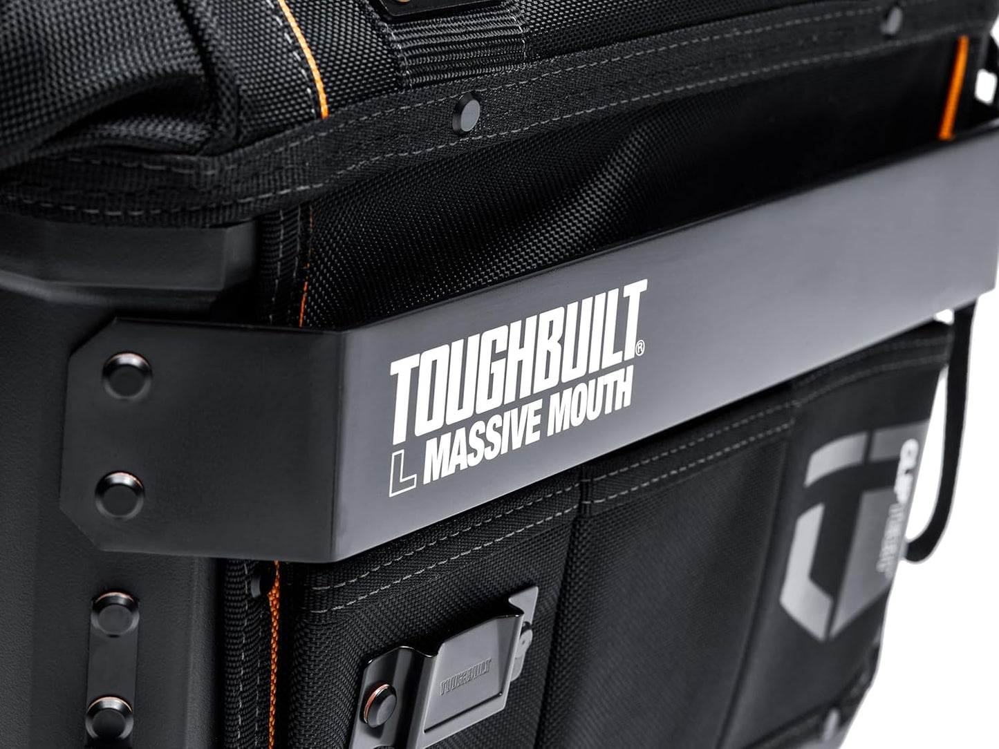 ToughBuilt ClipTech Series – 16" Massive Mouth Tool Bag, Heavy-Duty Wide-Mouth Storage Bag Rigid Frame 1680D Ballistic Fabric, Reinforced Handles Waterproof Base (TBL-CT-62-16A)