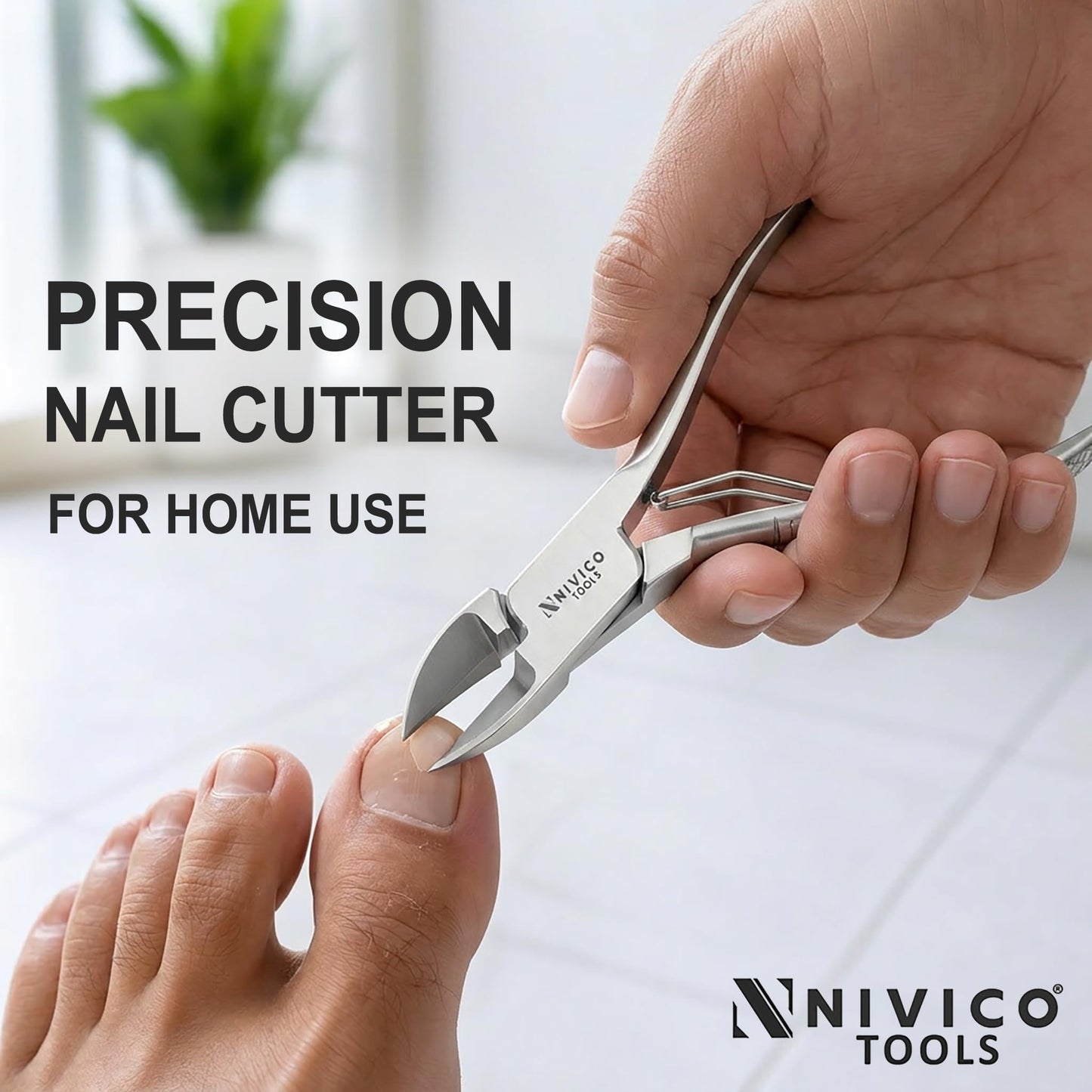 Nivico Tools Premium Nail Cutter – High-Carbon Stainless Steel Fingernail & Toenail Clipper – Ultra-Sharp Precision Trimmer with Ergonomic Wide Lever & Built-In File for Men, Women & Salon