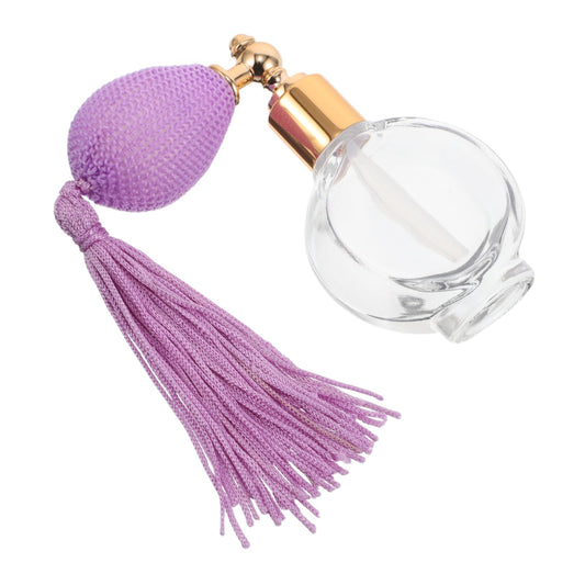 Healvian Refillable Perfume Pump Sprayer Bottle Vintage Style with Tassel Portable Mini Atomizer for Travel Body Powder and Fragrance Compact Makeup Tool 3.26X2.99X0.66In