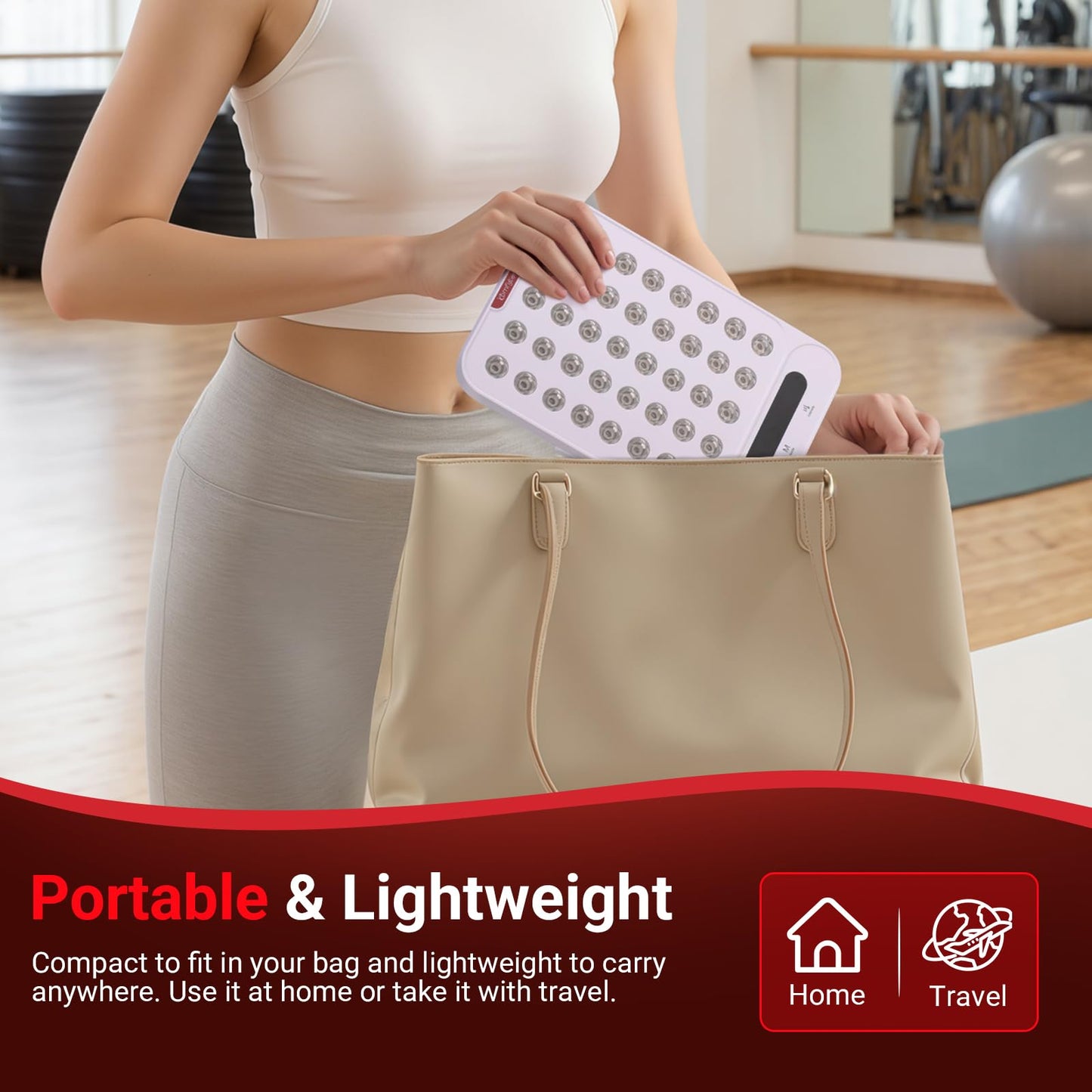 Comfytemp Red Light Therapy for Face & Body, Near Infrared Light Panel with Adjustable Stand, Dual-Chip 40 LEDs, 4 Modes Portable Panel with Timer for Travel Home, 660nm & 850nm, 55W