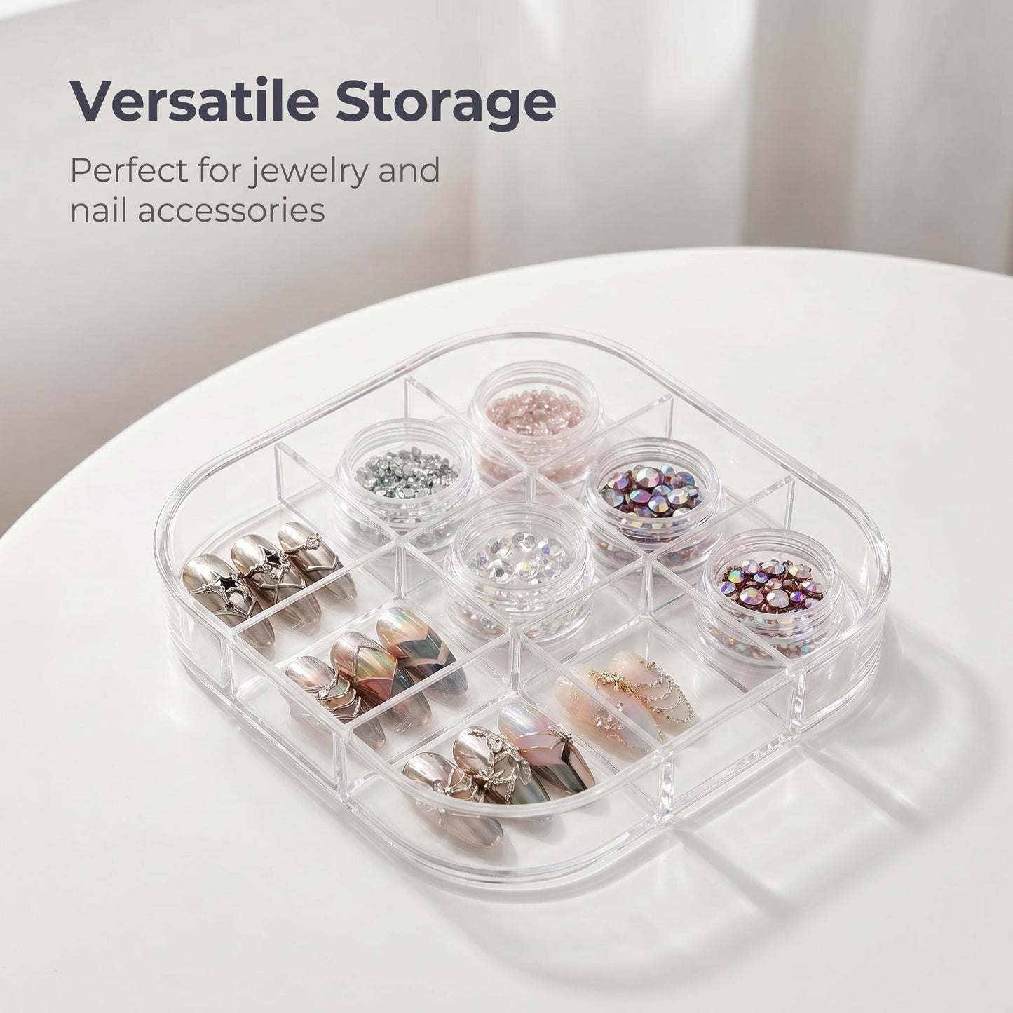 Bazhahei 3IN1 Dustproof Rotating Makeup Organizer with Birdcage Lid, 360° Spin Makeup Brush & Lipstick Storage Holder for Vanity Dresser: Ideal for Press-On Nails & Tiny Jewelry