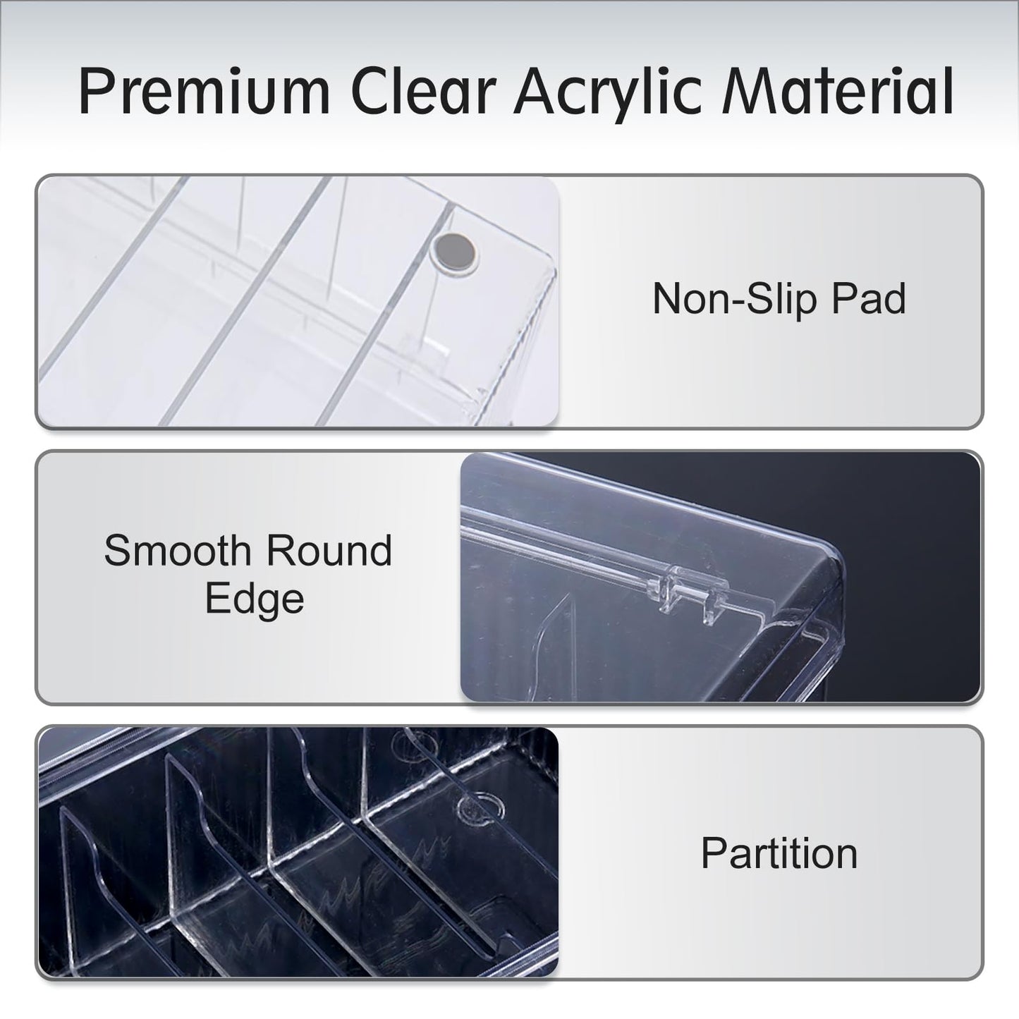 MoyRetty 1PC Acrylic Lash Extension Organizer, Large Capacity Eyelash Extension Supplies Storage Container Box, Neatly Store and Organize Your Lash Supplies