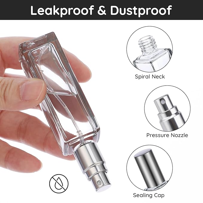 Segbeauty Travel Size Perfume Refill Bottle, 5 Set of 20ml Glass Perfume Spray Bottle Atomizer, Mini Portable Travel Cologne Dispenser Fine Mist Sprayer Toiletries Accessories Kit for Men Women