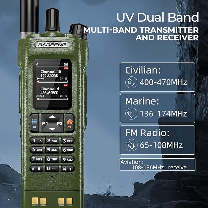 BAOFENG DM32 DM-32UV DMR Radio | Walkie Talkies Long Range | Digital Two-Way Radio | 10W High Power Ham Radio with GPS Positioning | Programming & Type-C Charging | 1PC (2500mAh Battery)