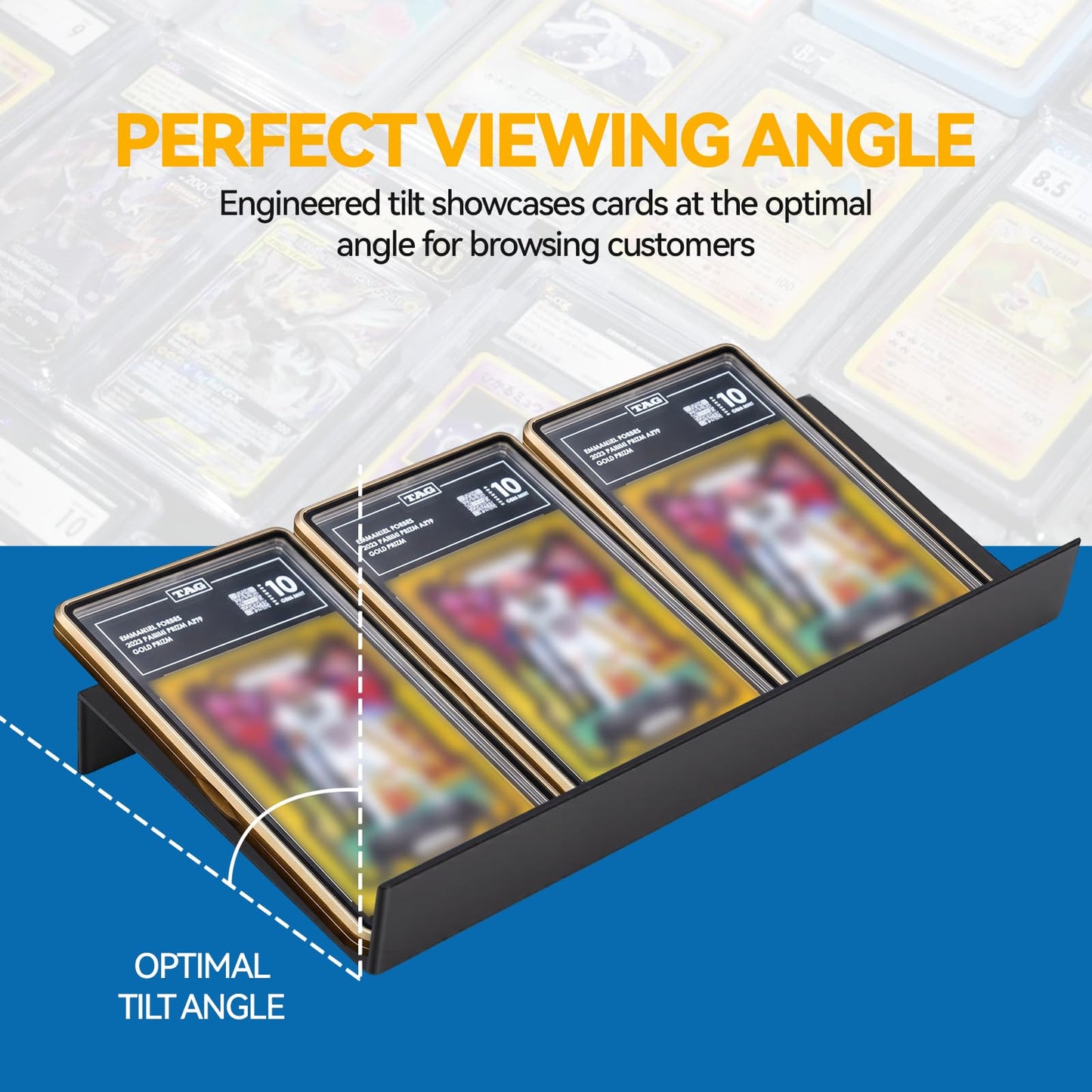 MARINOVA 24 Modular Display Case Card Riser Stands： Perfect for Zion Case-Cardshow Vendor Showcase Stands for Graded Trading Cards and Singles