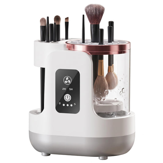3-in-1 Electric Makeup Brush Cleaner and Dryer, Automatic Brush Washer with Air Drying Fan, USB Powered, Fast Cleaning Machine for Foundation, Powder & Eye Brushes (Single-Ended)